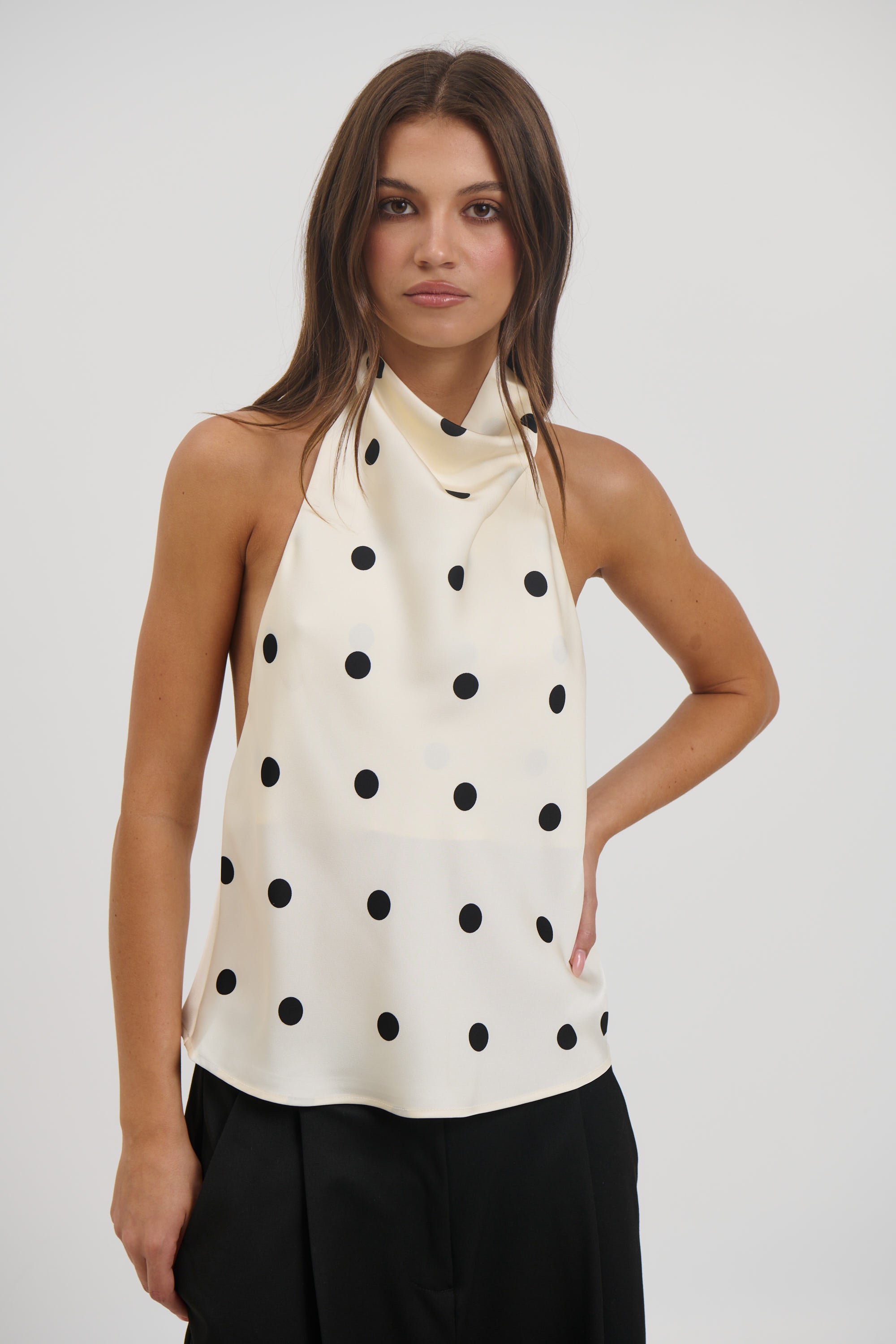 Ivy Halter Top Cream