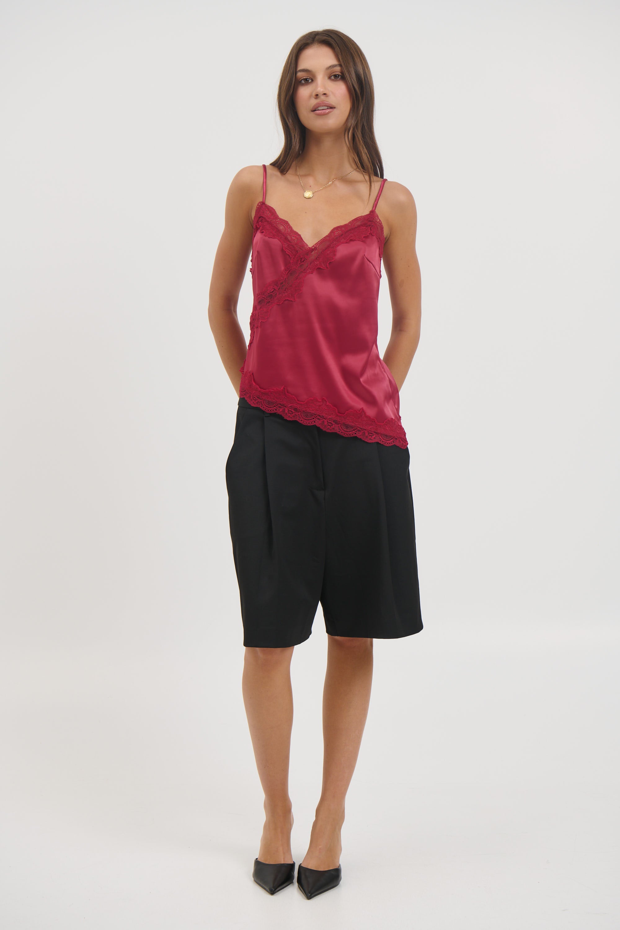Whimsy Satin Cami Wine