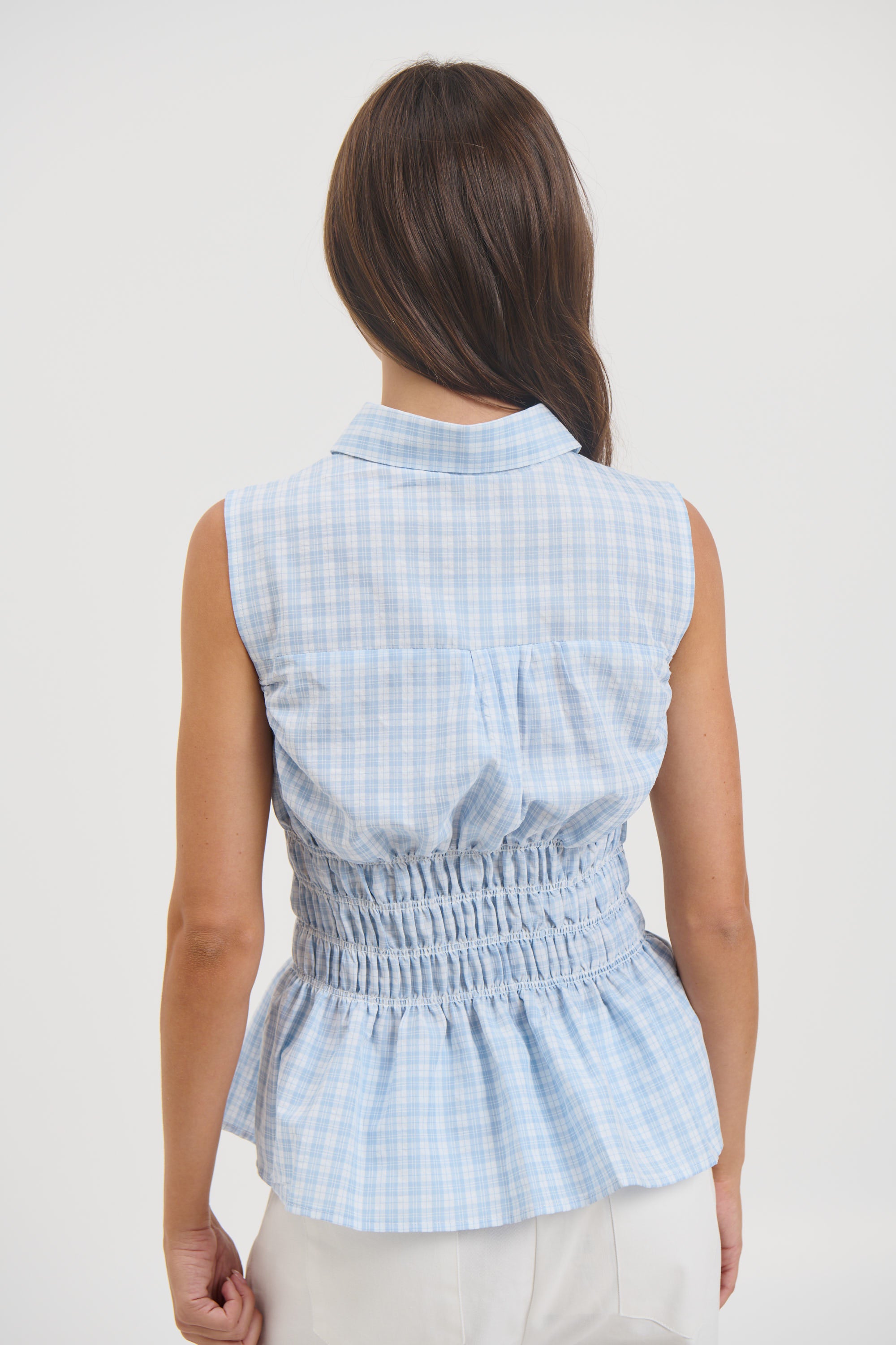 Charlotte Sleeveless Shirt Blue