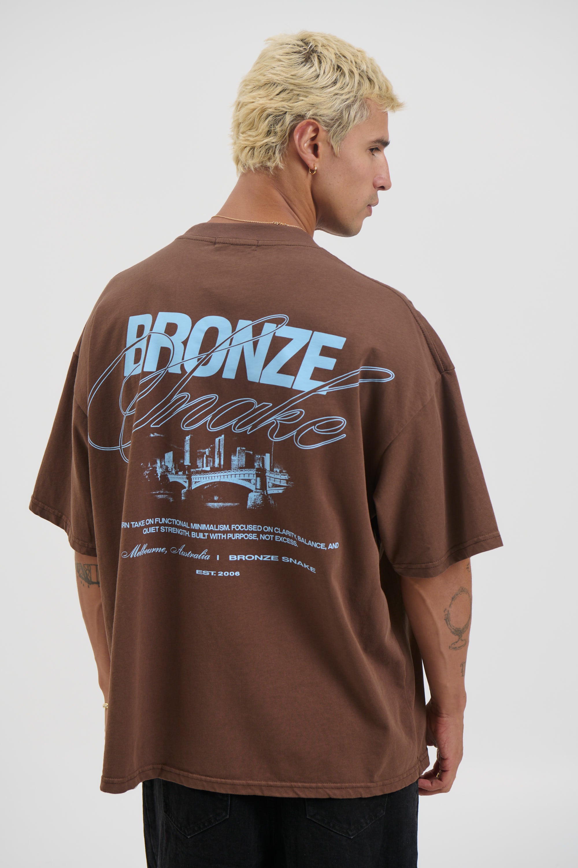 Bronze Snake Signature Tee Choc