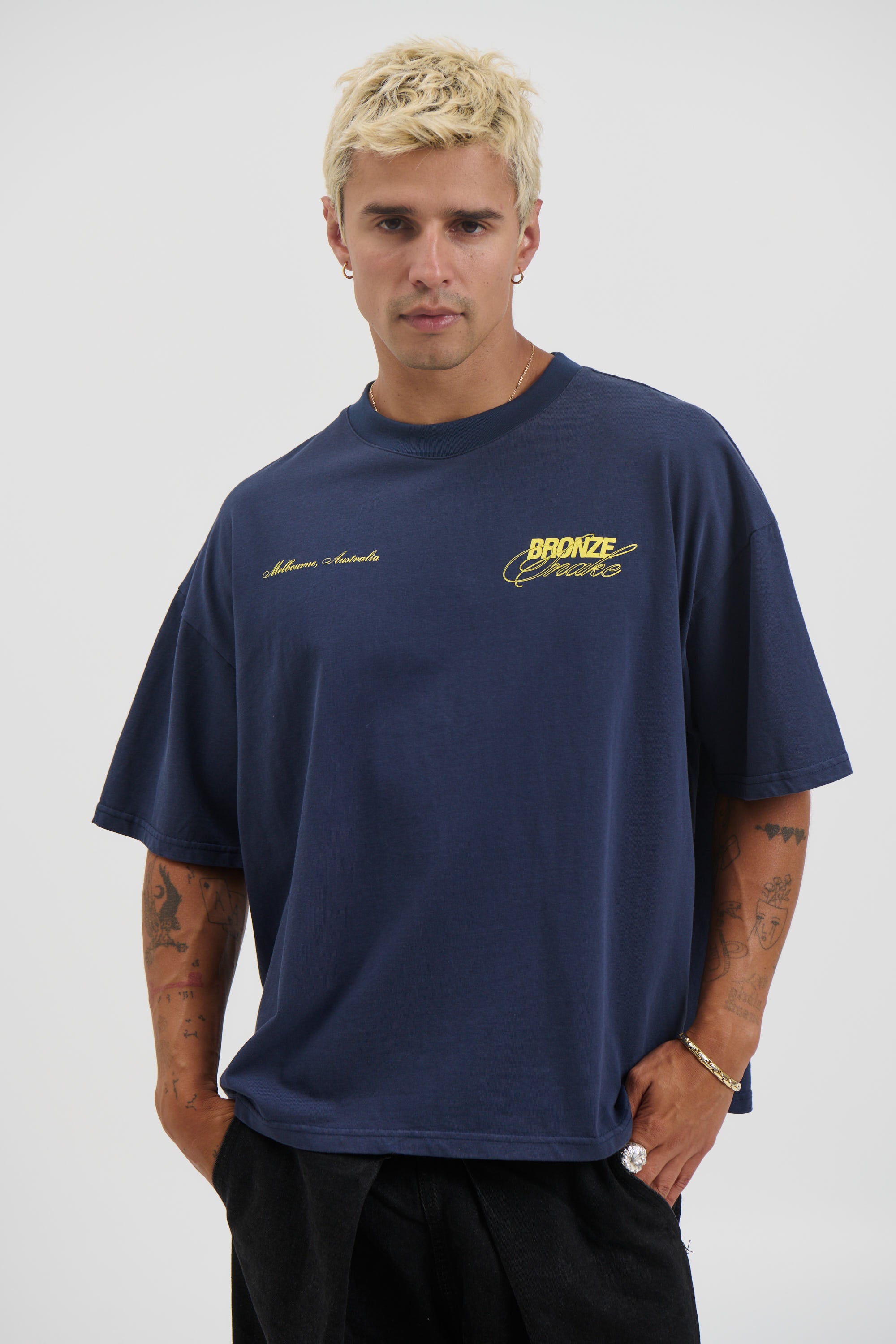 Bronze Snake Signature Tee Navy