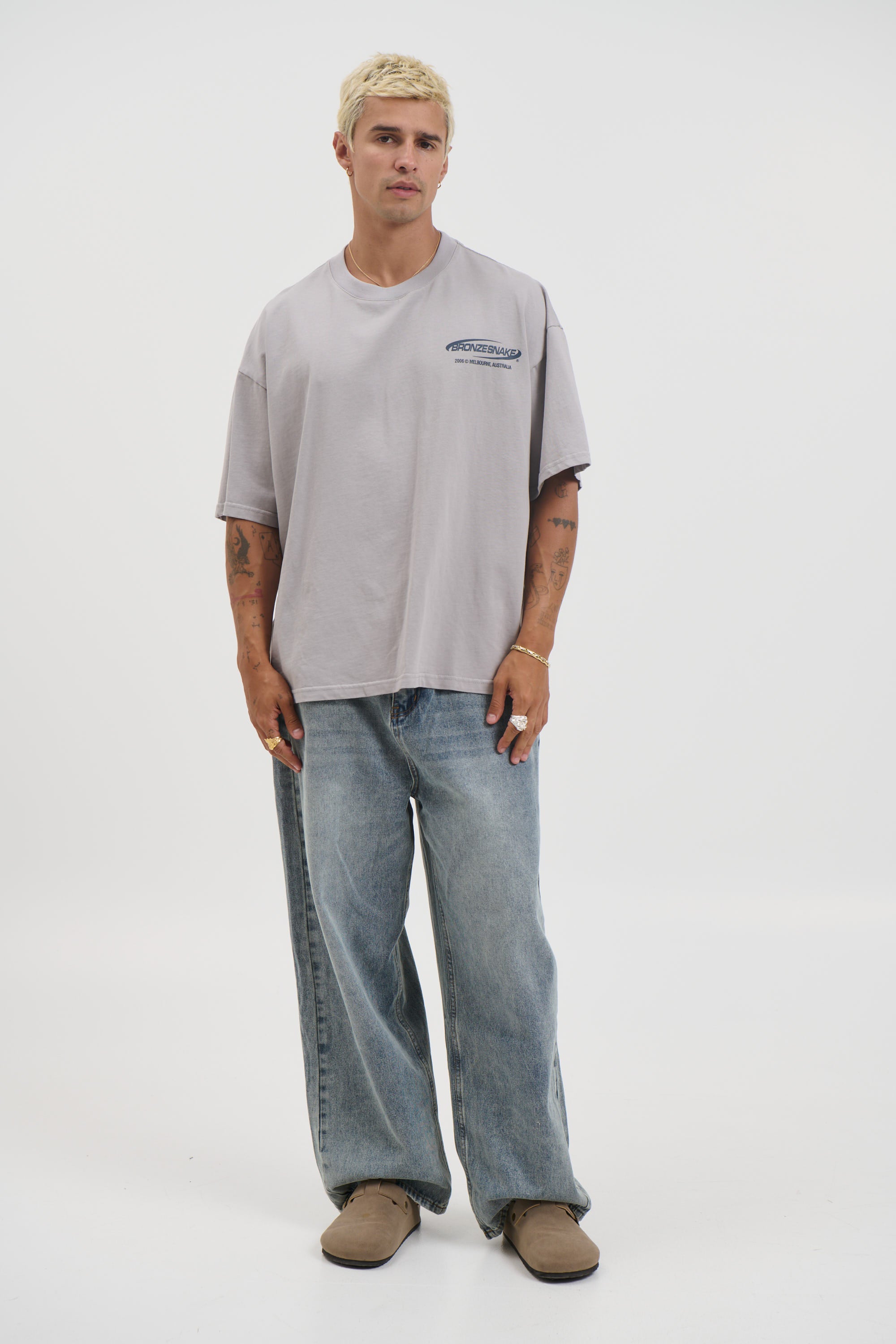 Bronze Snake Classic Tee Grey