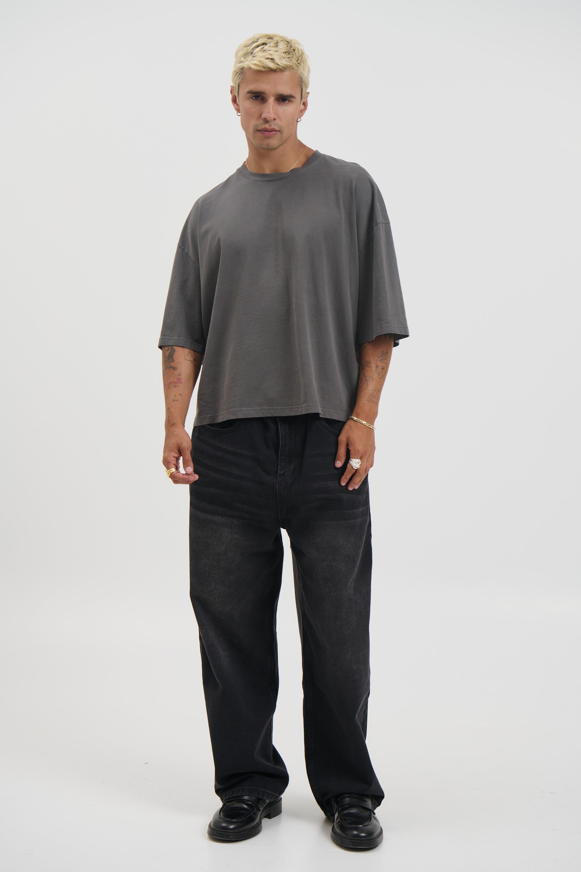 NTH Crop Box Tee Charcoal