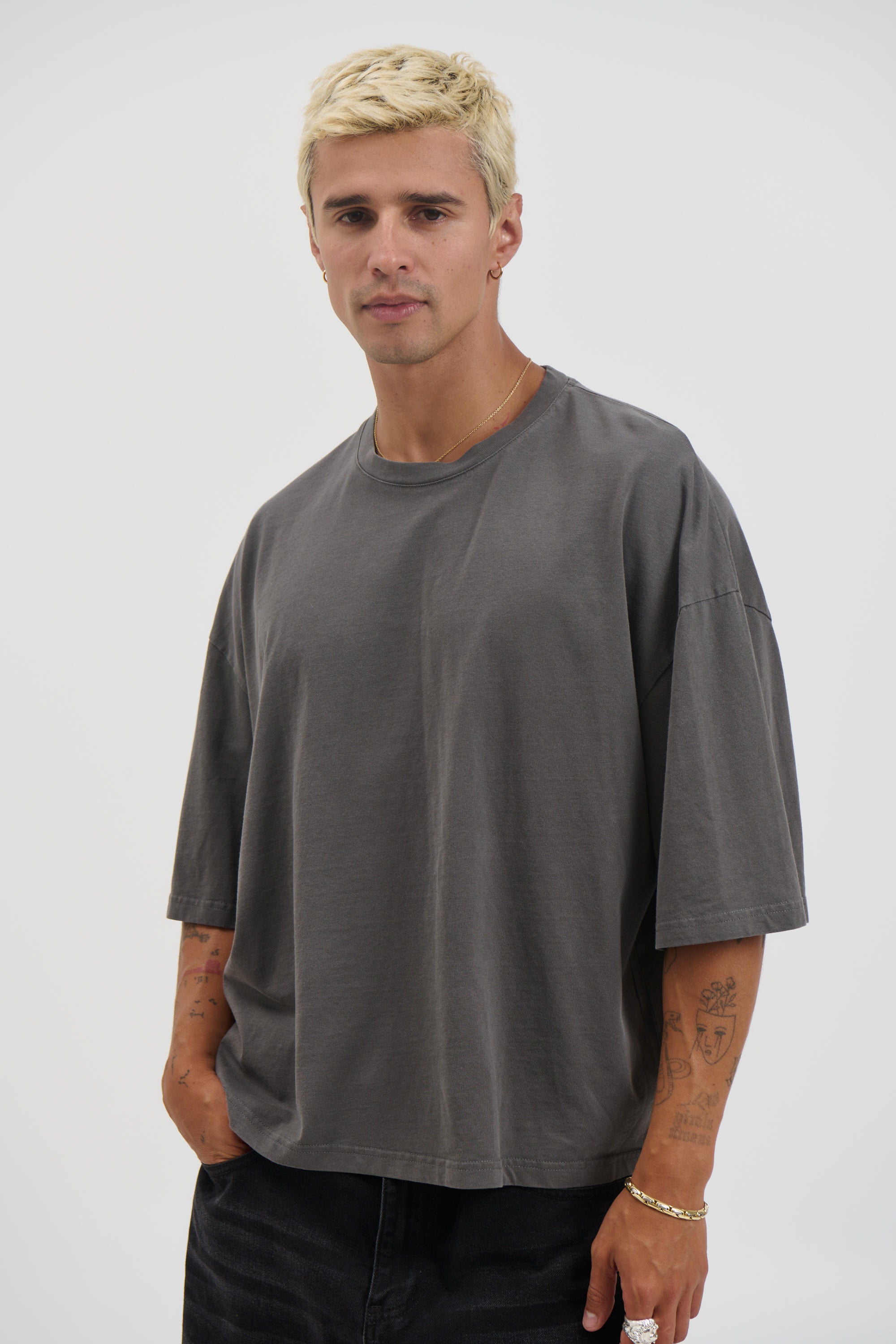 NTH Crop Box Tee Charcoal