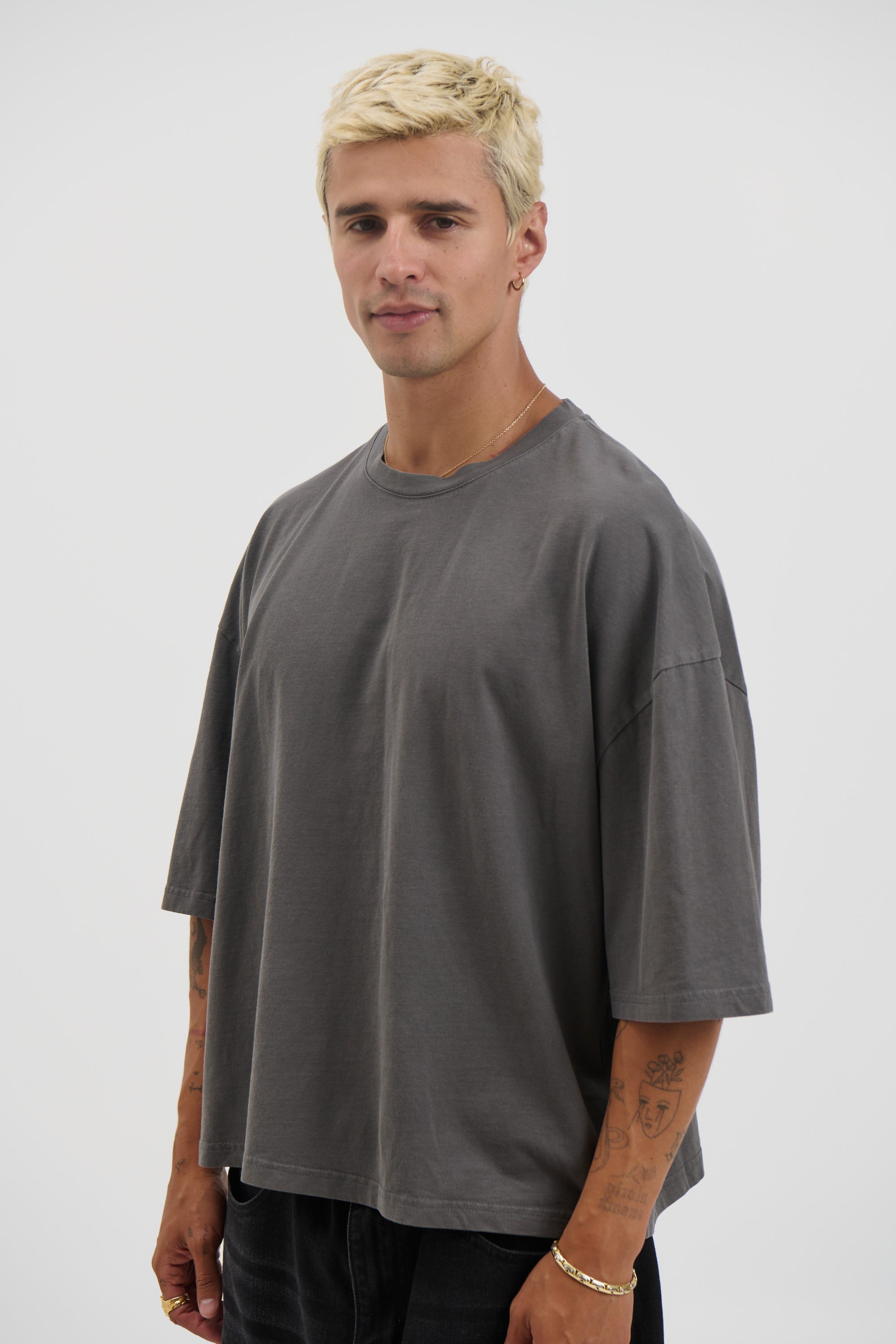 NTH Crop Box Tee Charcoal