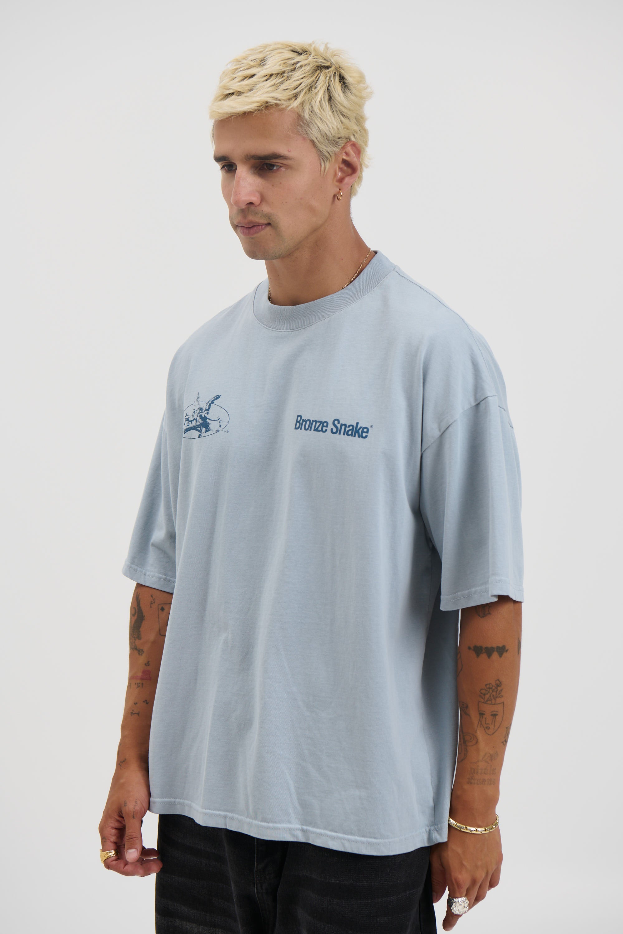 Bronze Snake Melb Tee Baby Blue