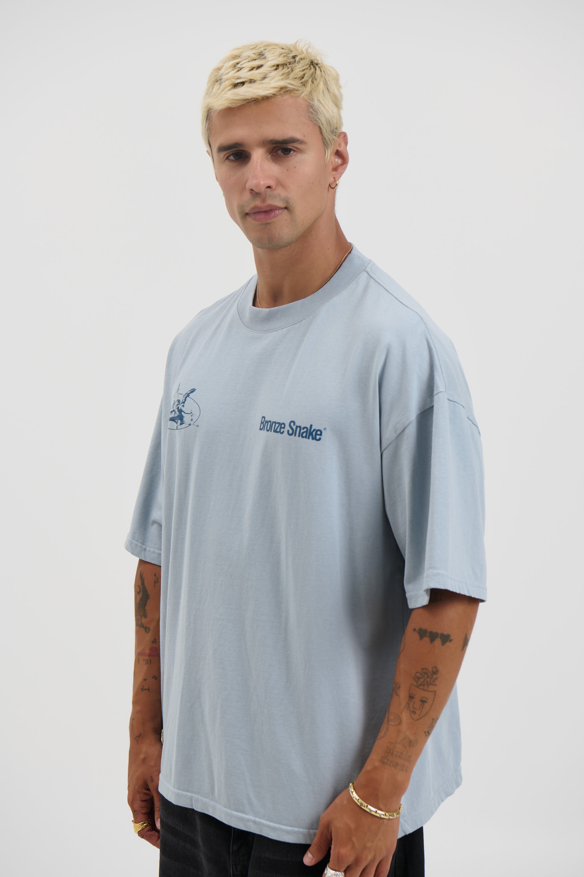 Bronze Snake Melb Tee Baby Blue