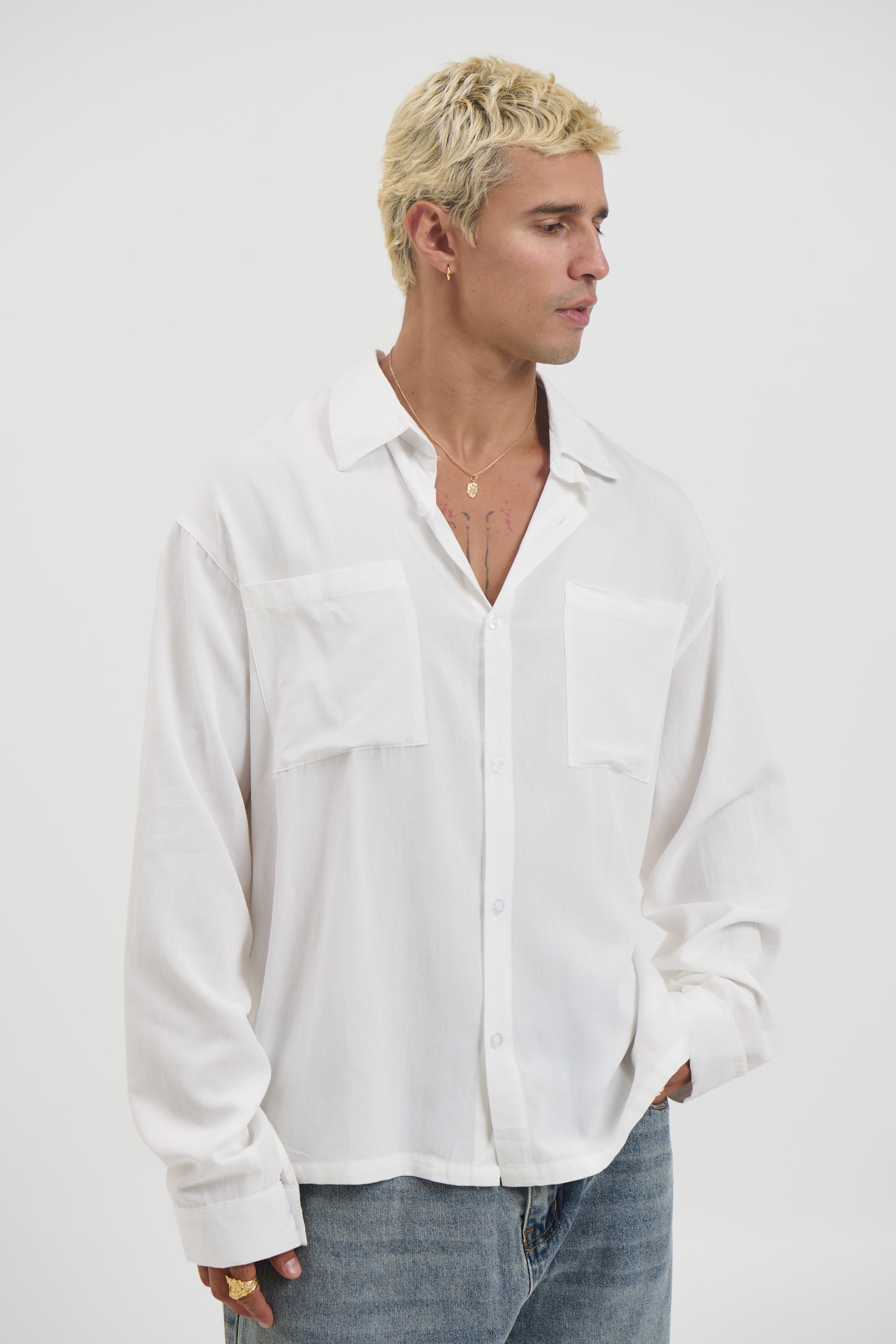 Miles Stripe Shirt White