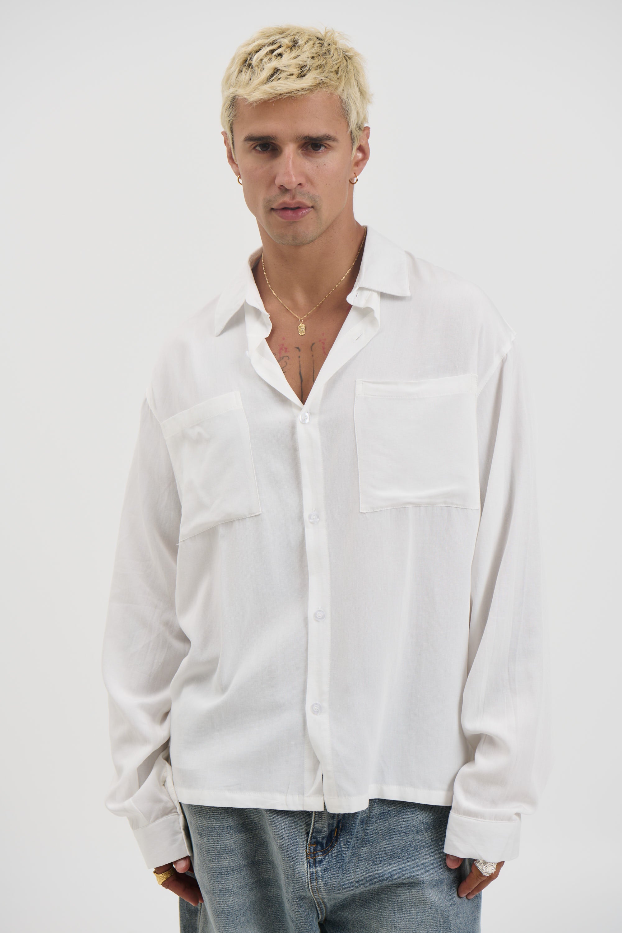 Miles Stripe Shirt White