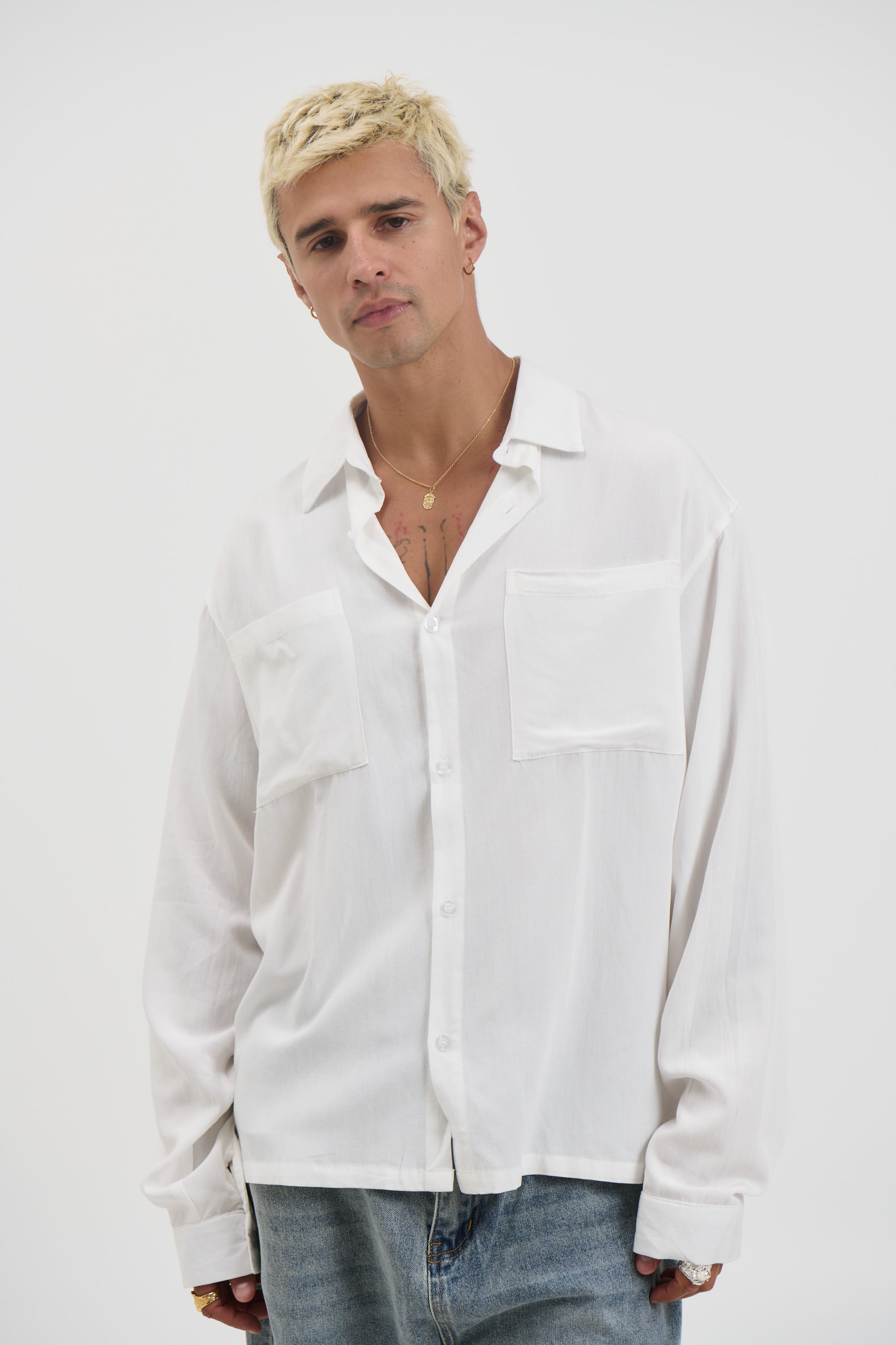 Miles Stripe Shirt White