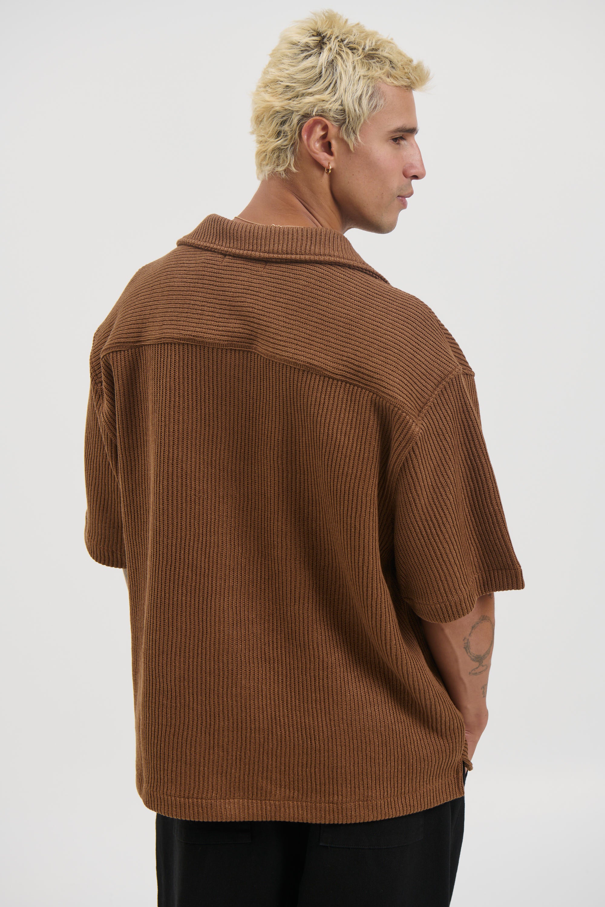 Chad Knitted Shirt Choc