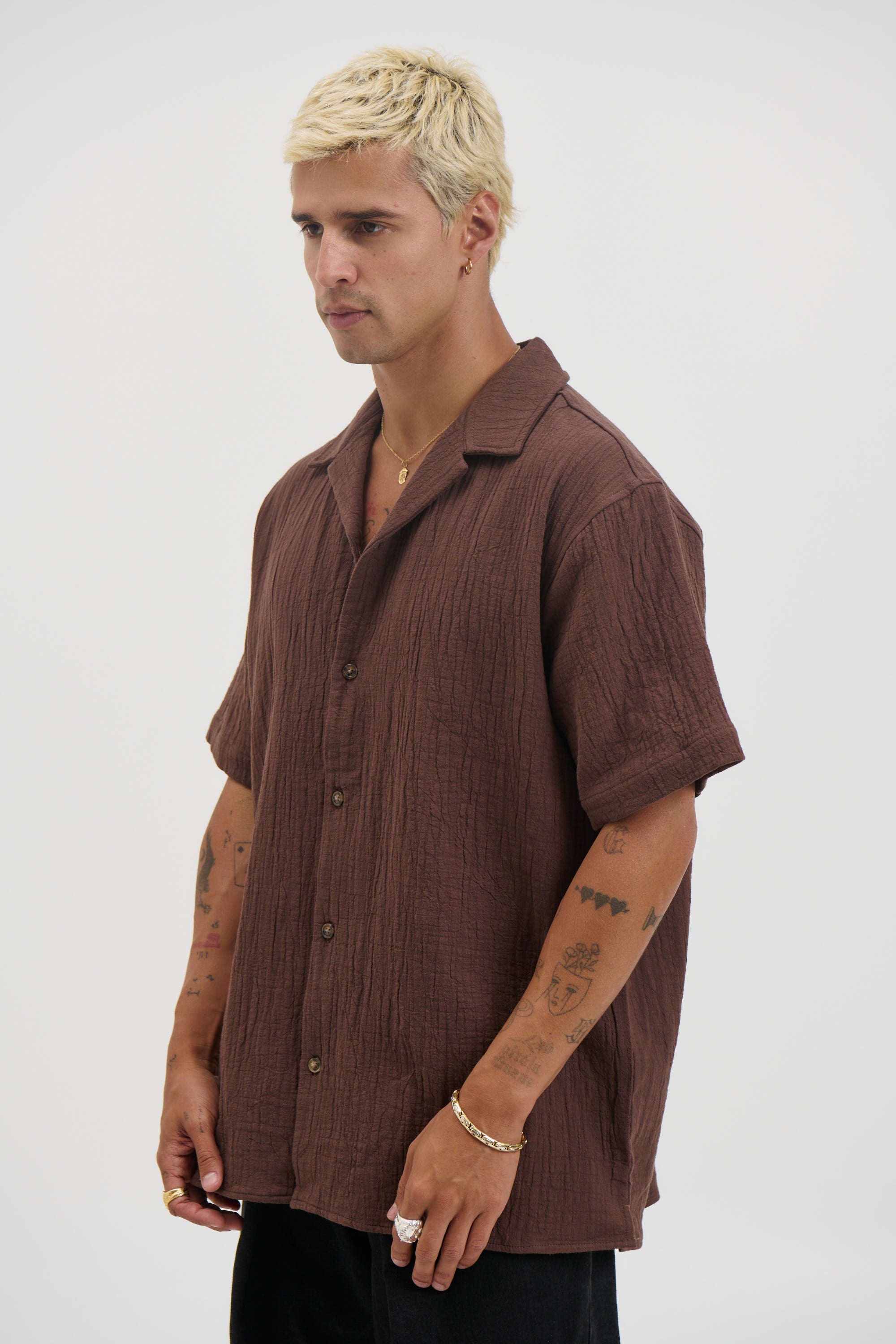 Soft Textured Shirt Choc