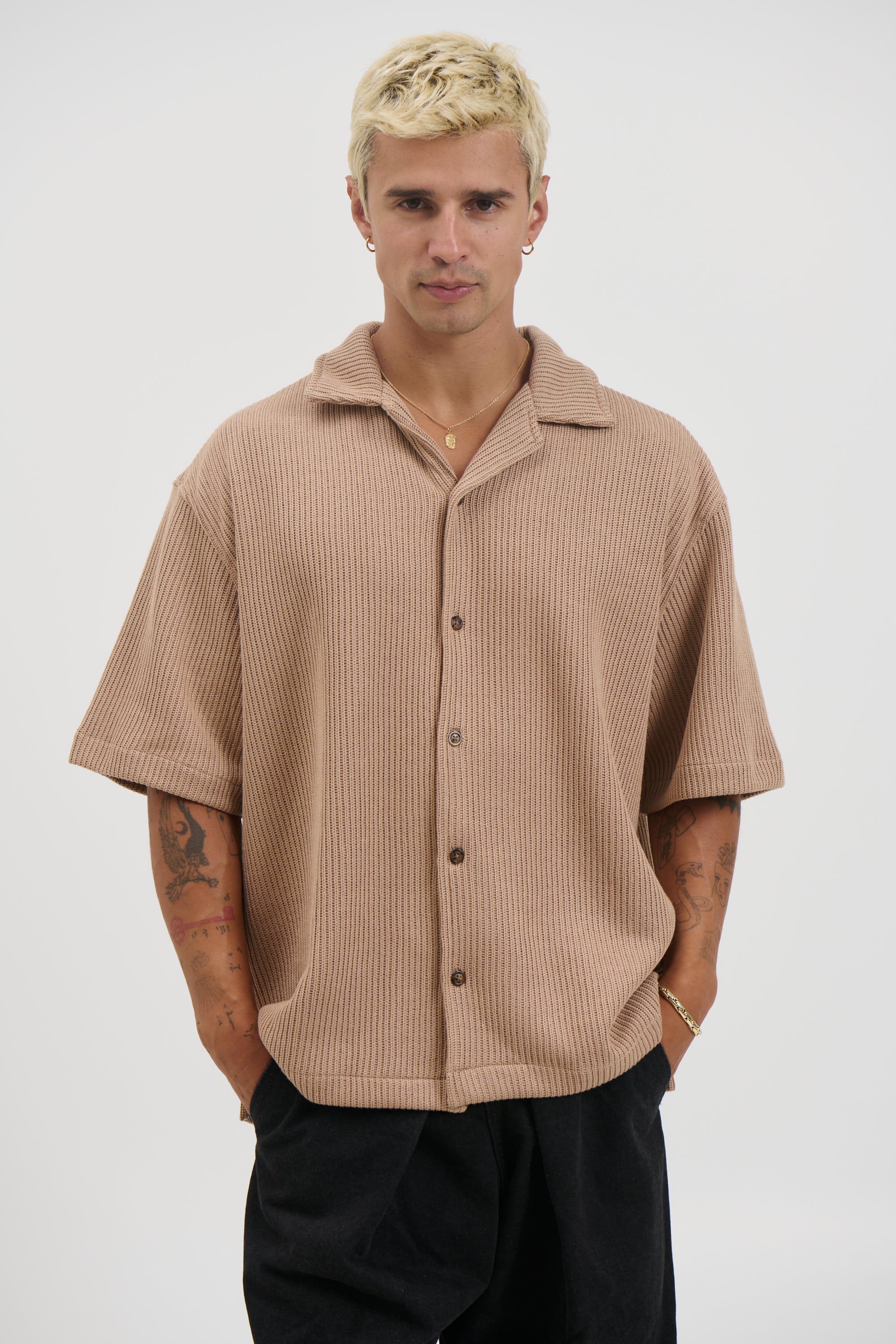 Chad Knitted Shirt Mocha