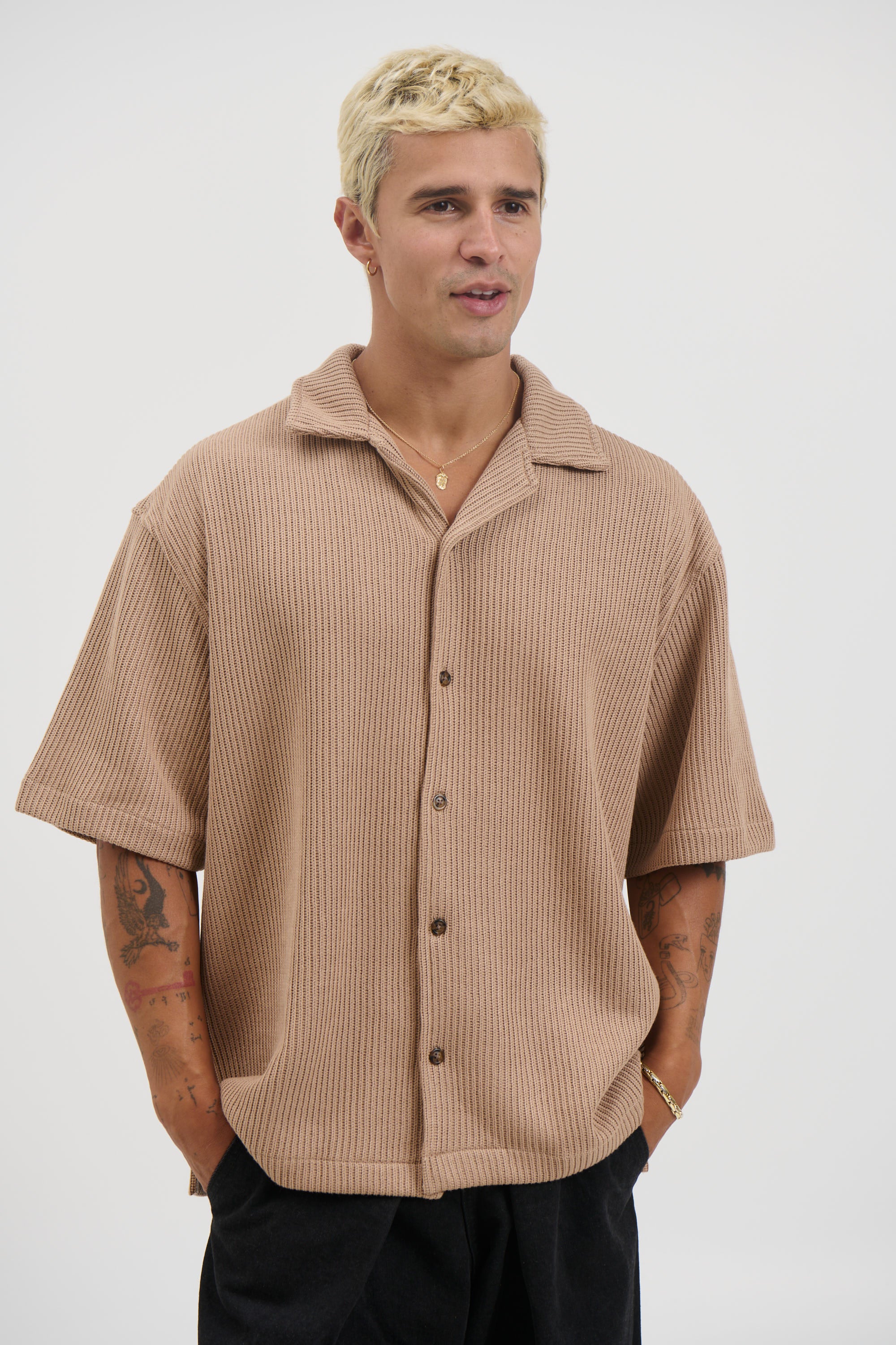 Chad Knitted Shirt Mocha