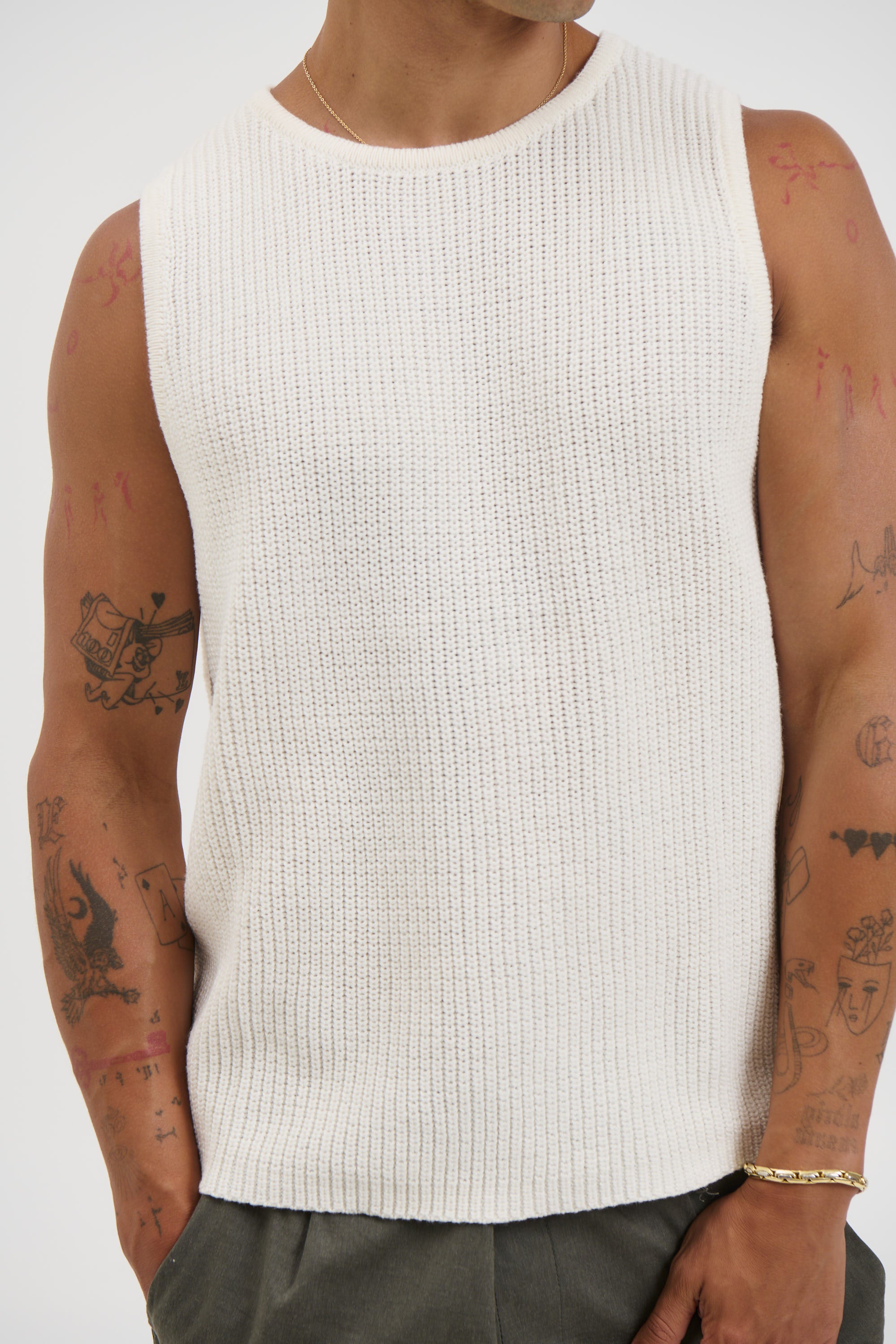 NTH Chunky Knit Tank Ivory