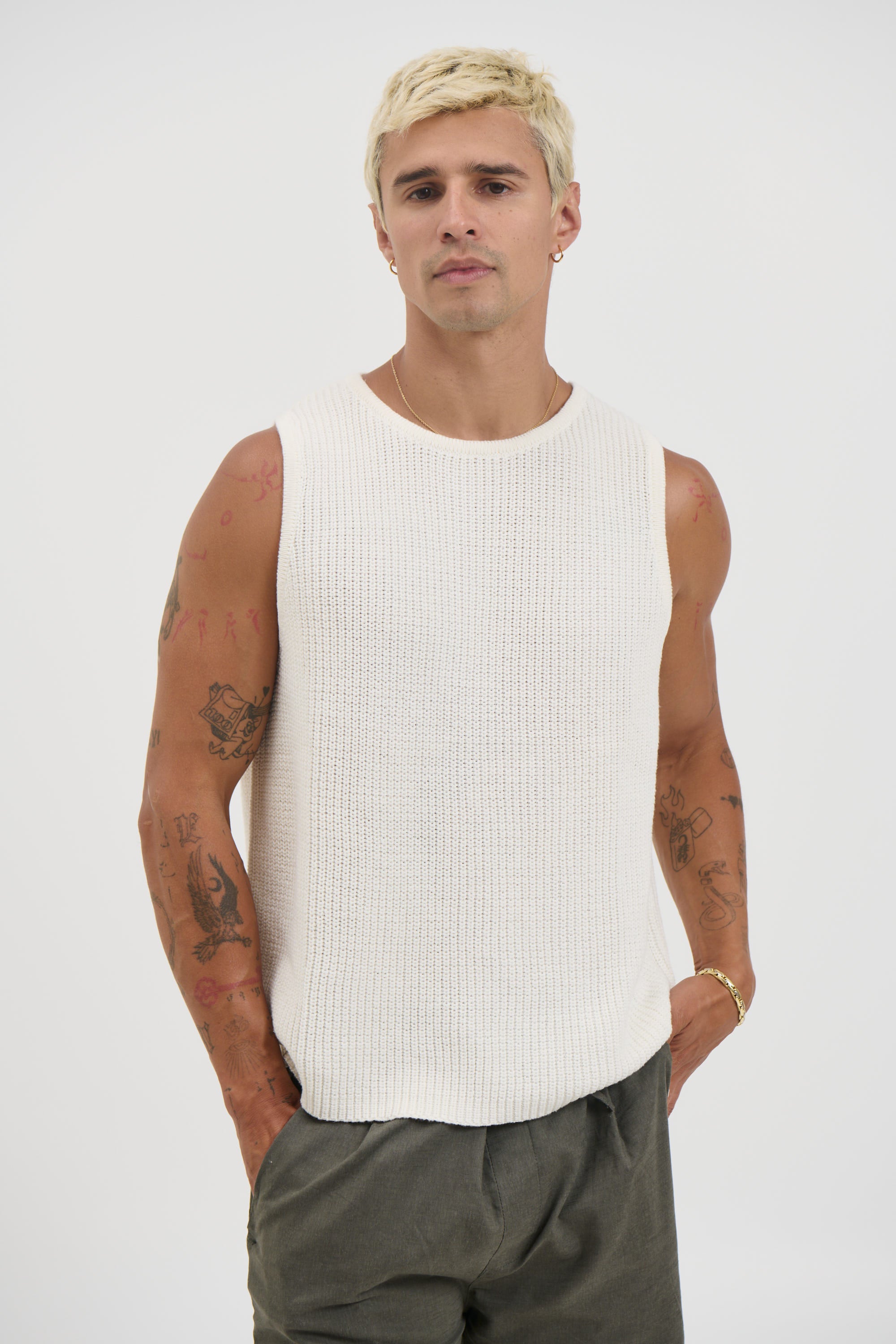 NTH Chunky Knit Tank Ivory