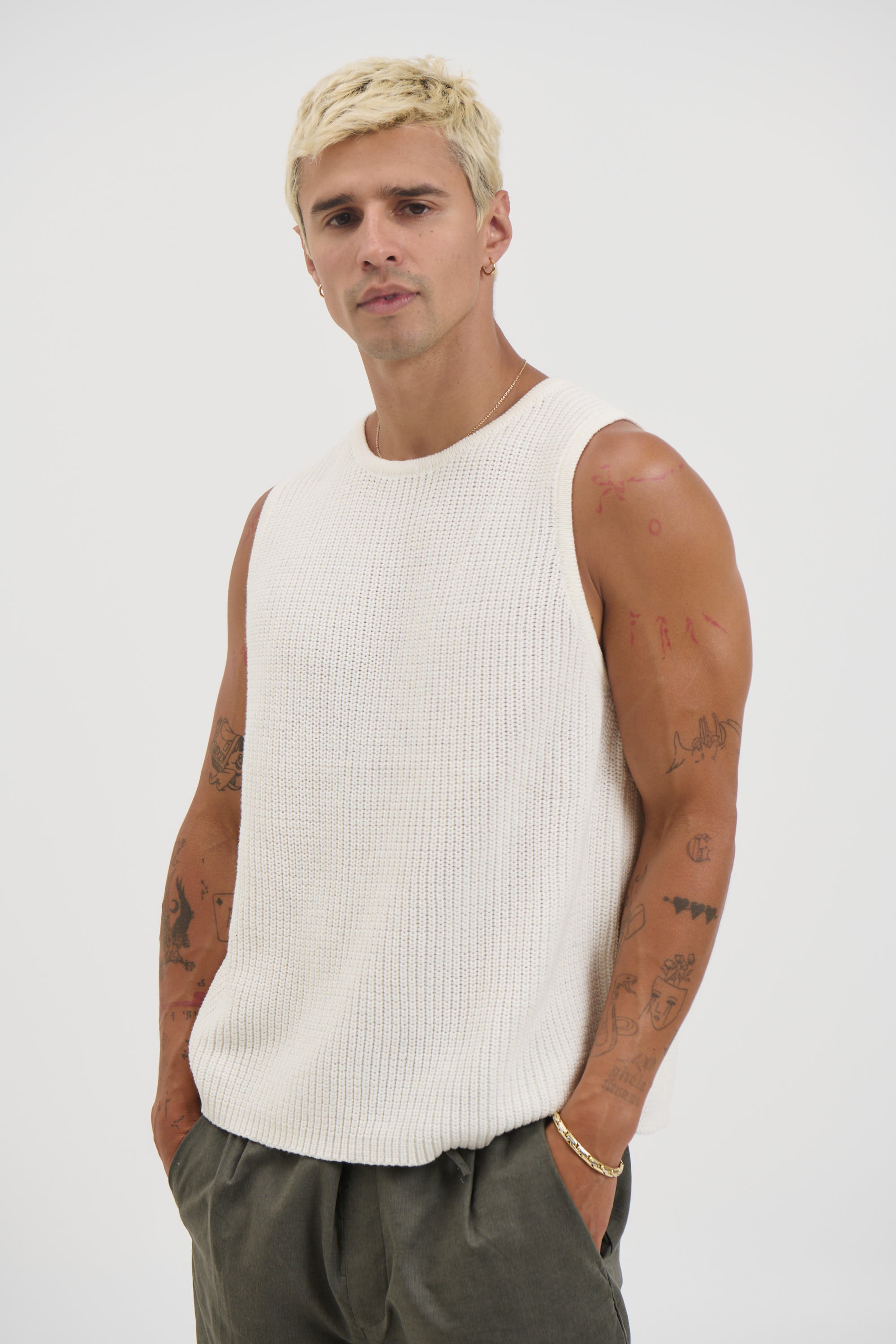 NTH Chunky Knit Tank Ivory