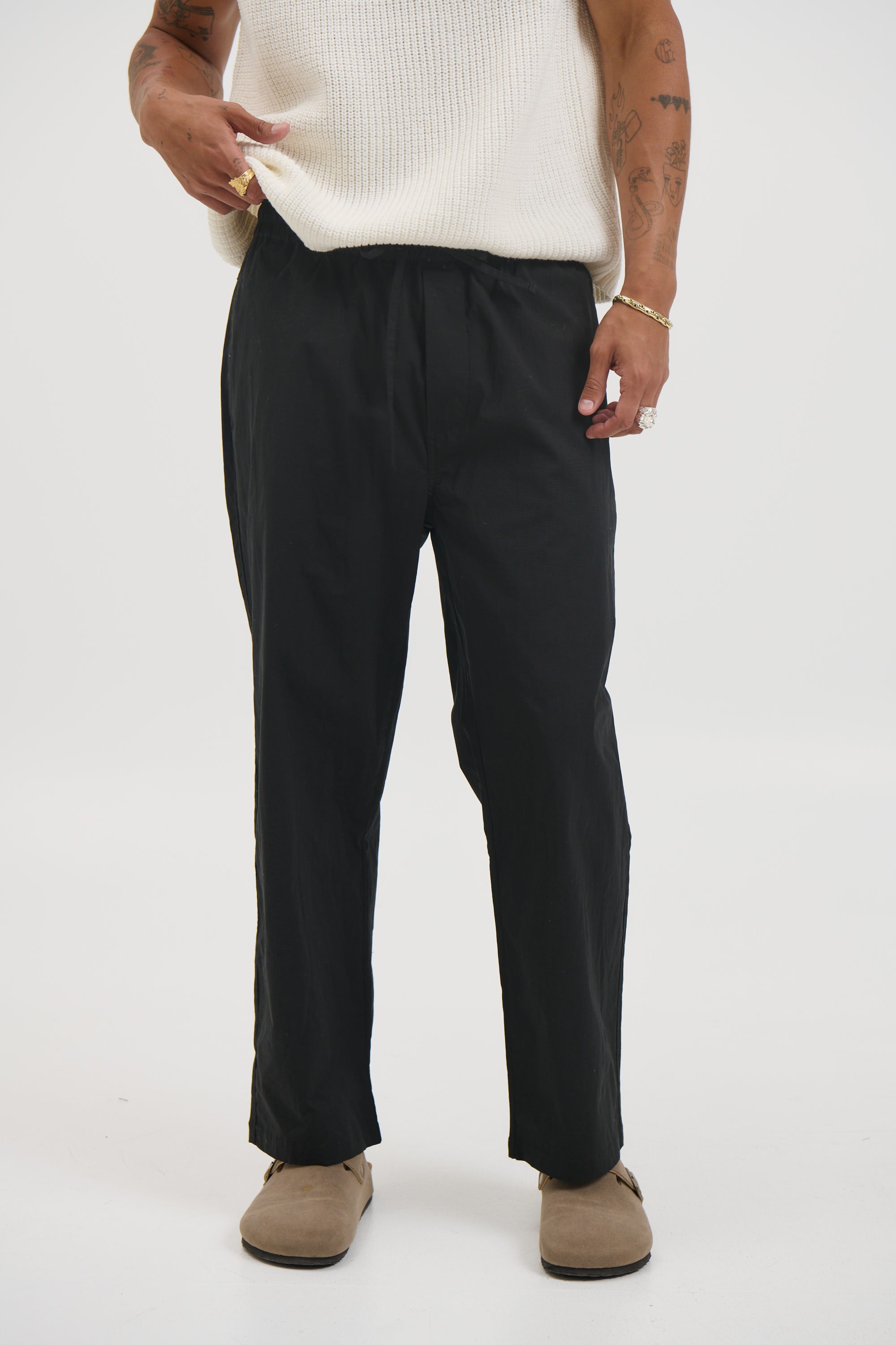 Andy Relaxed Cotton Pant Black