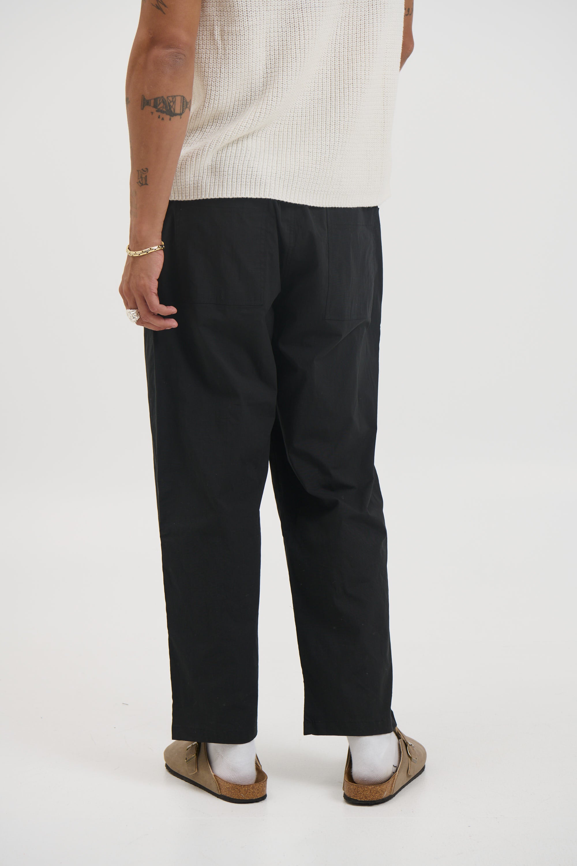 Andy Relaxed Cotton Pant Black