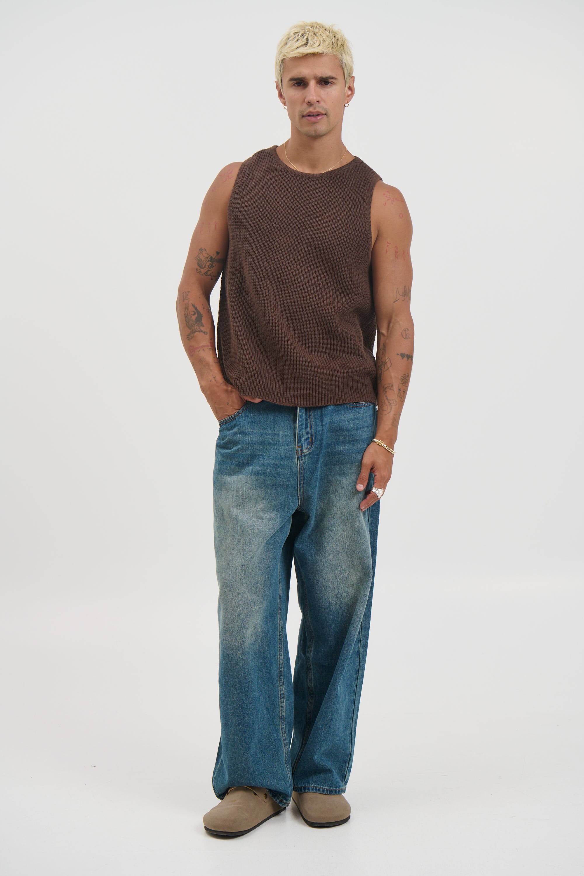 NTH Chunky Knit Tank Choc