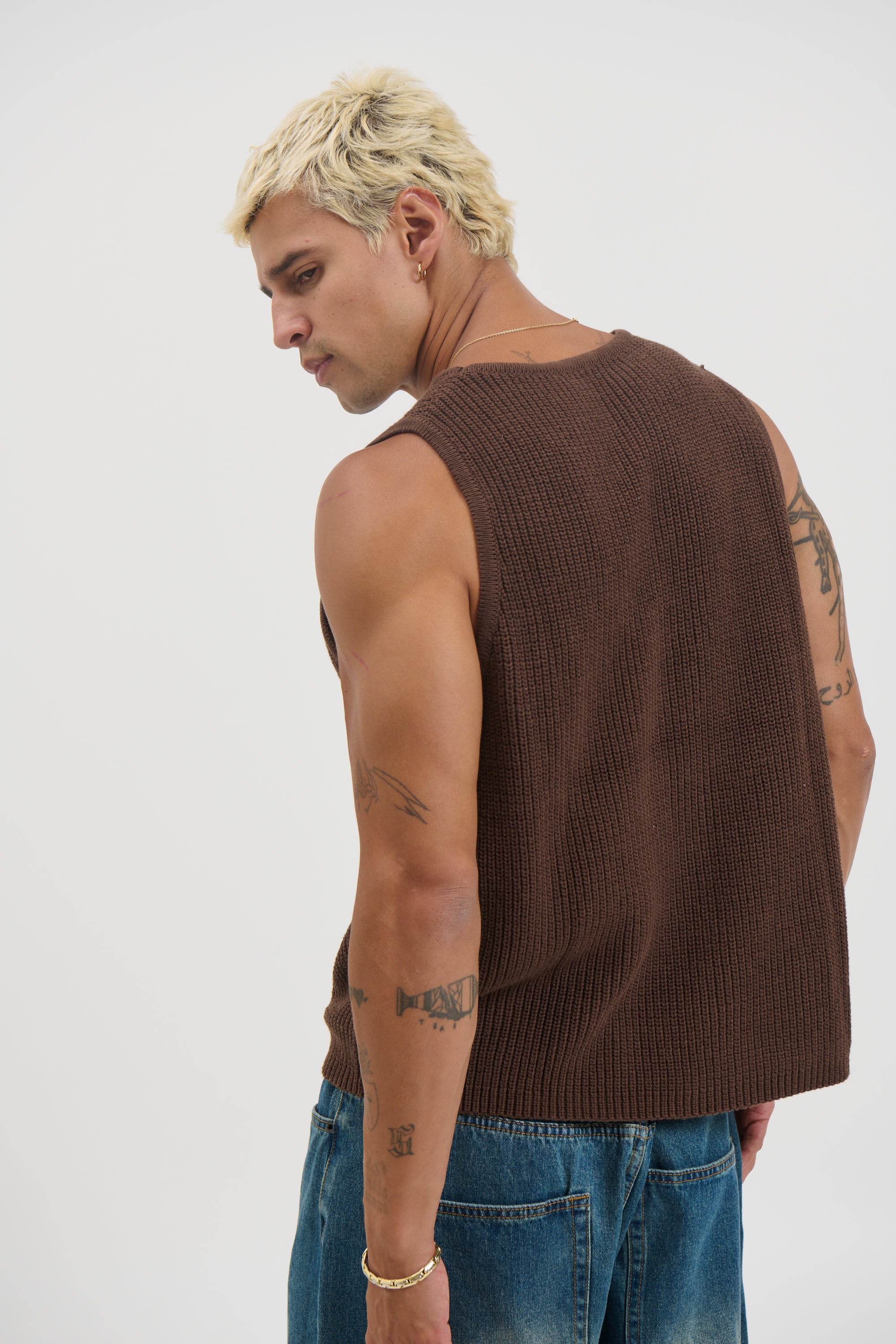 NTH Chunky Knit Tank Choc