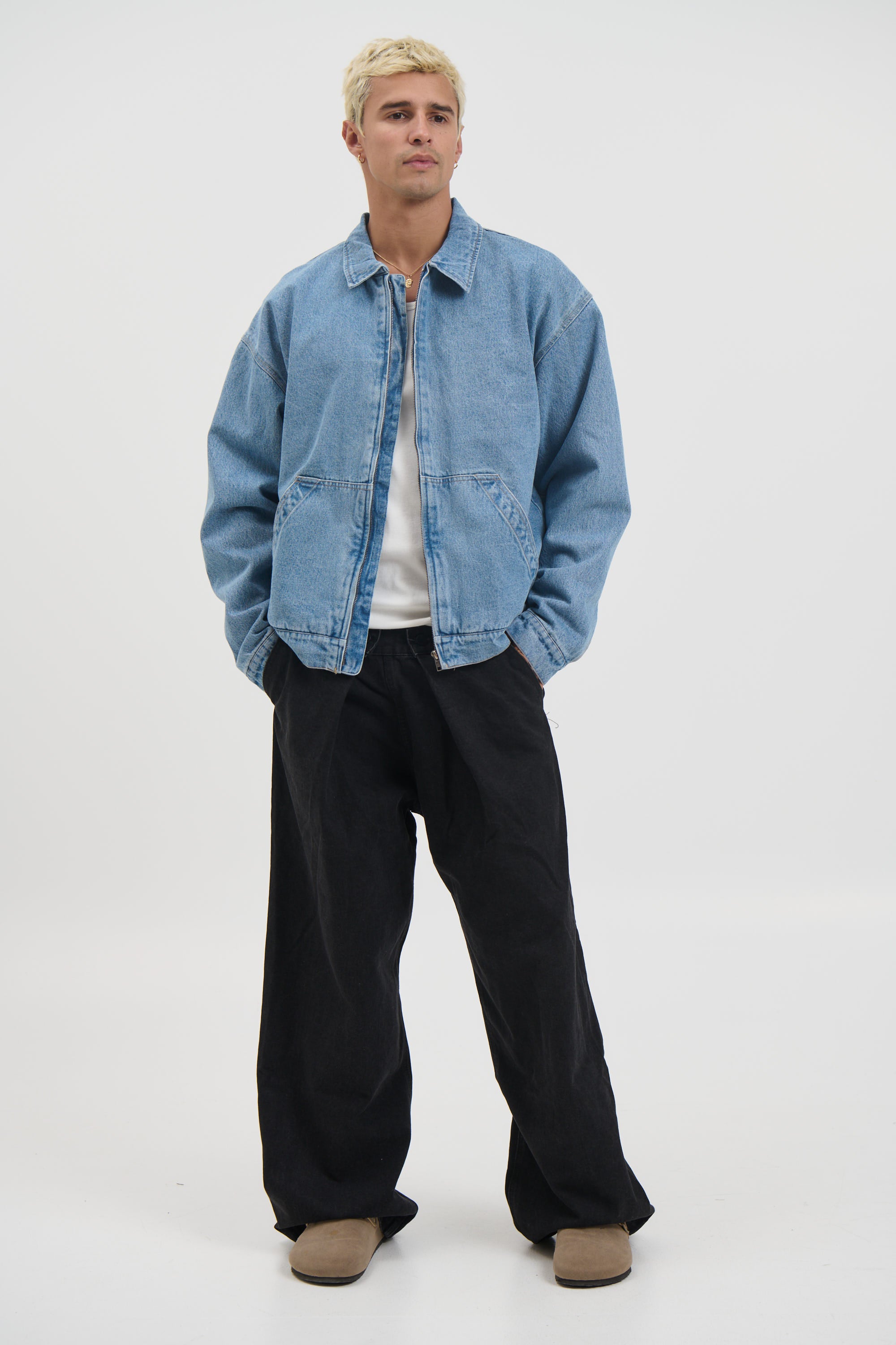 Denim Structure Jacket Blue