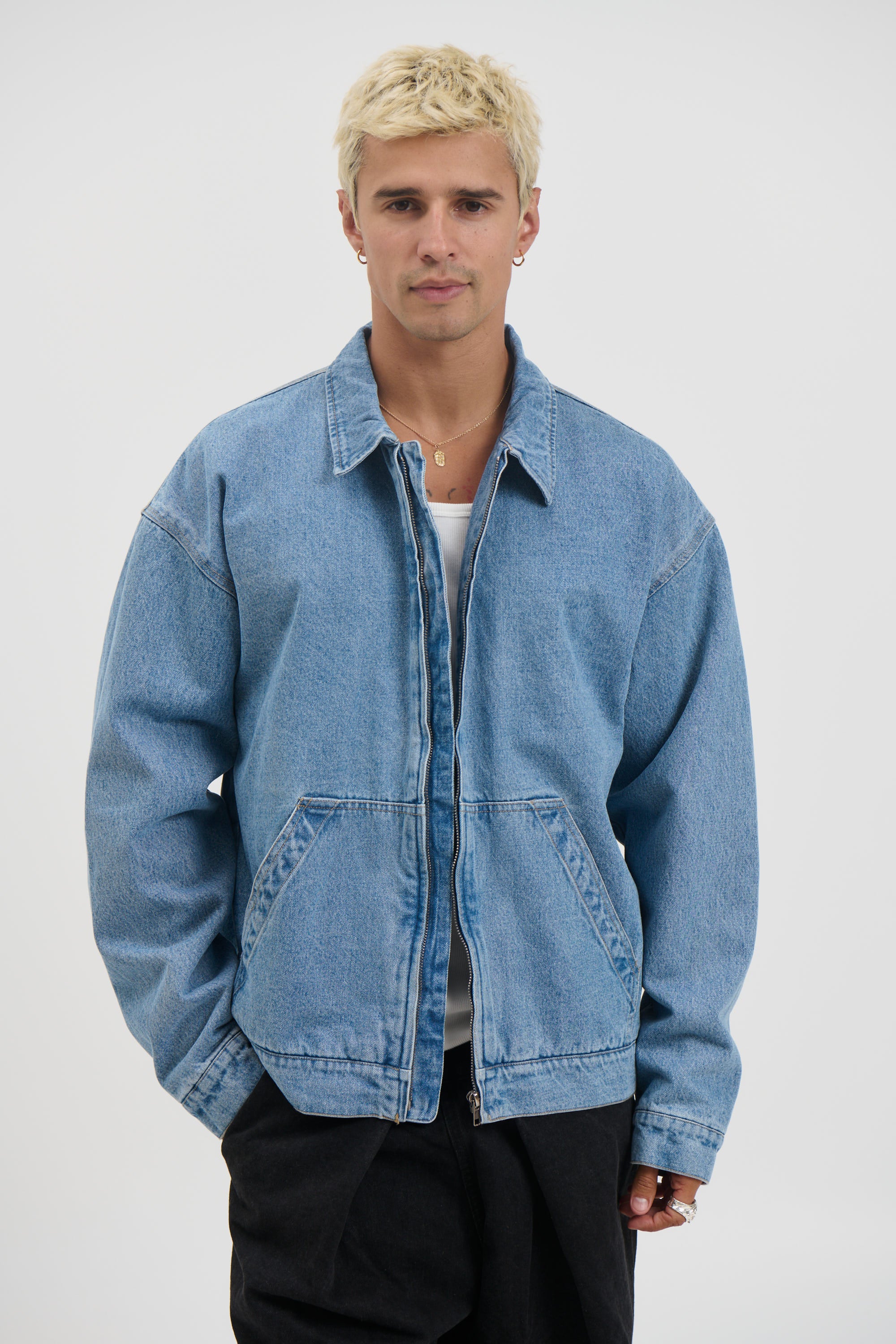 Denim Structure Jacket Blue