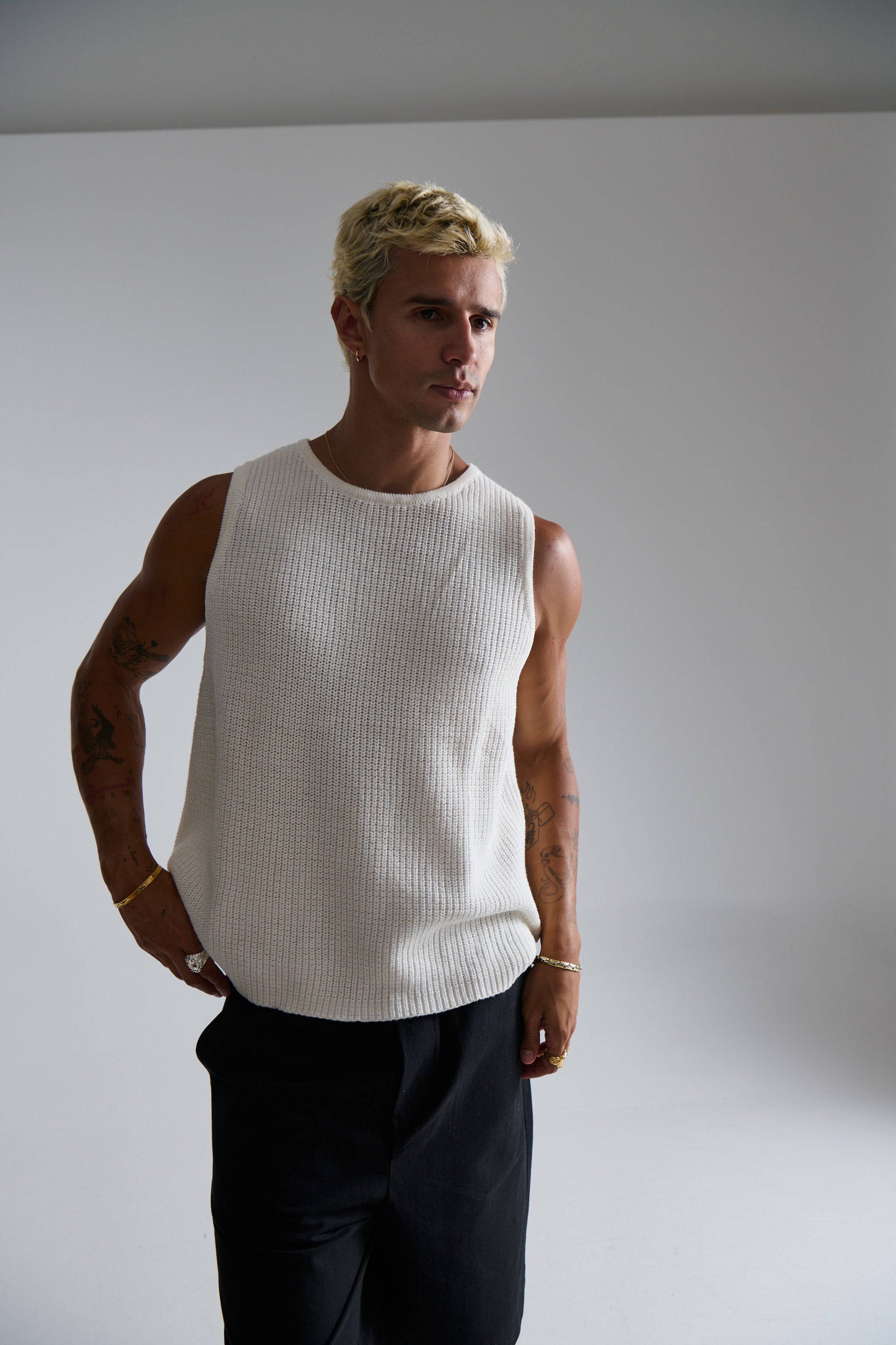NTH Chunky Knit Tank Ivory
