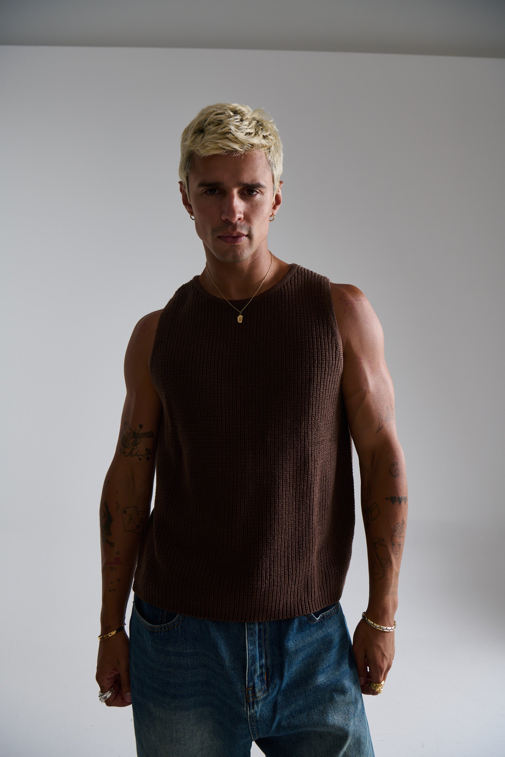 NTH Chunky Knit Tank Choc