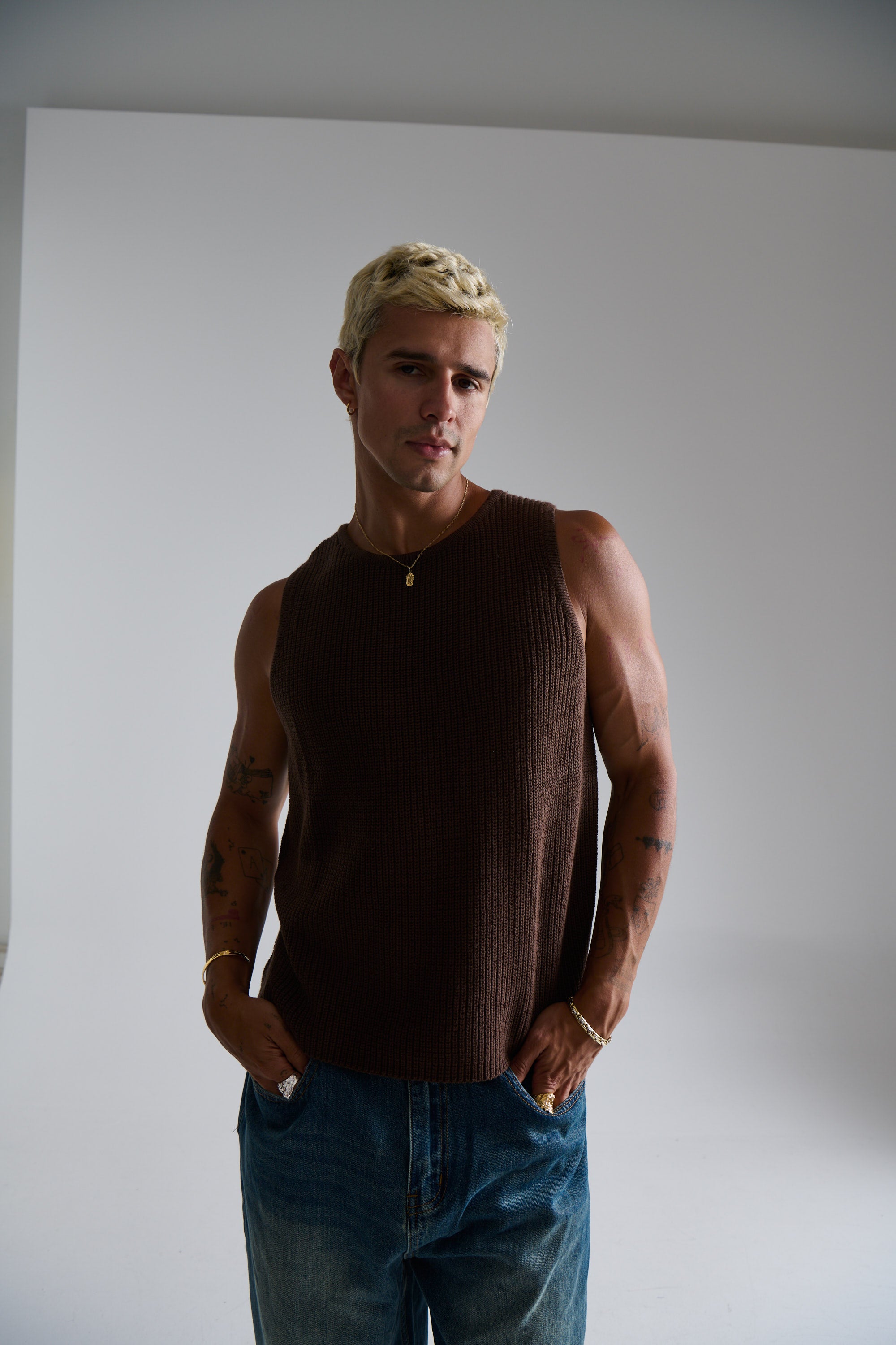 NTH Chunky Knit Tank Choc