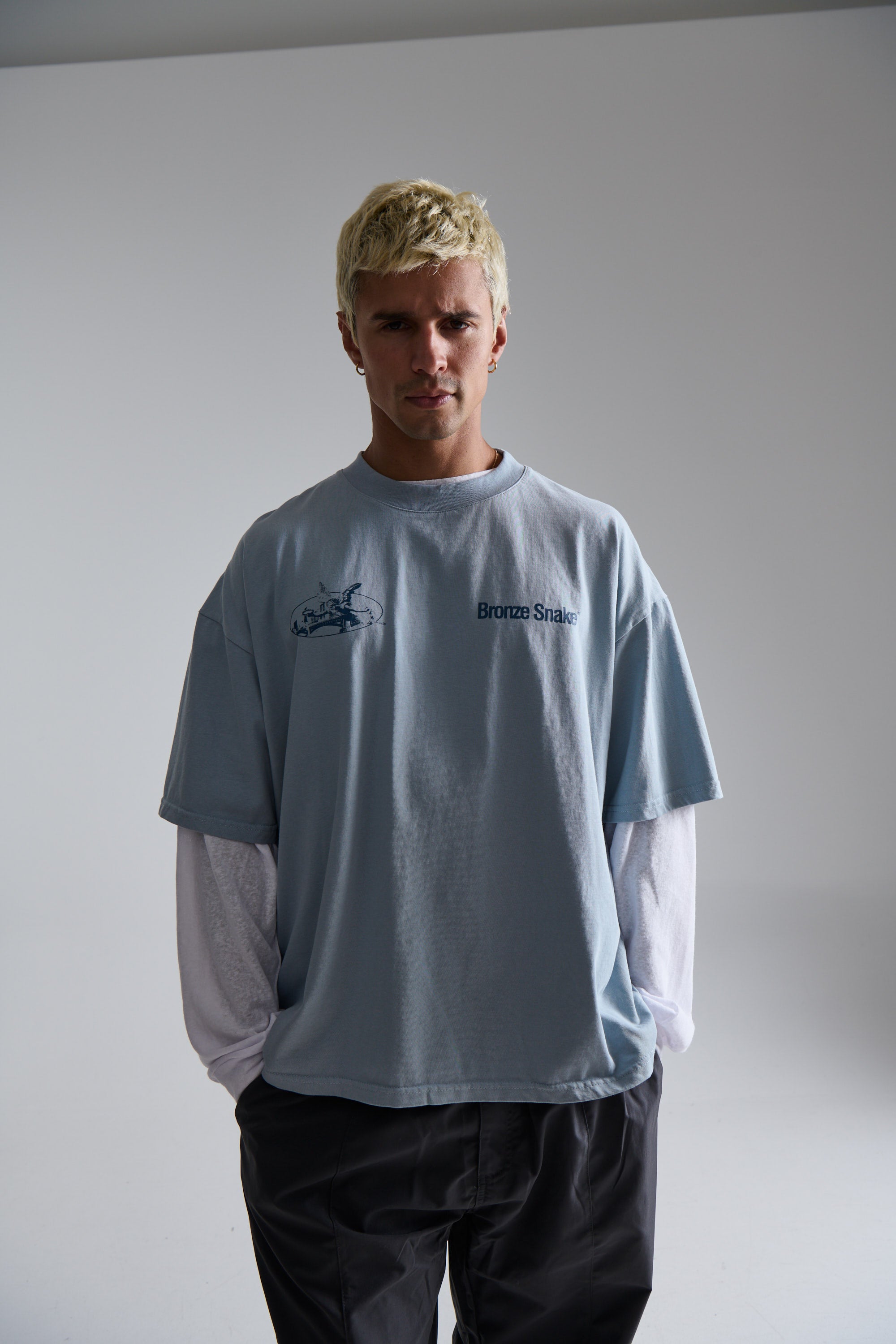 Bronze Snake Melb Tee Baby Blue
