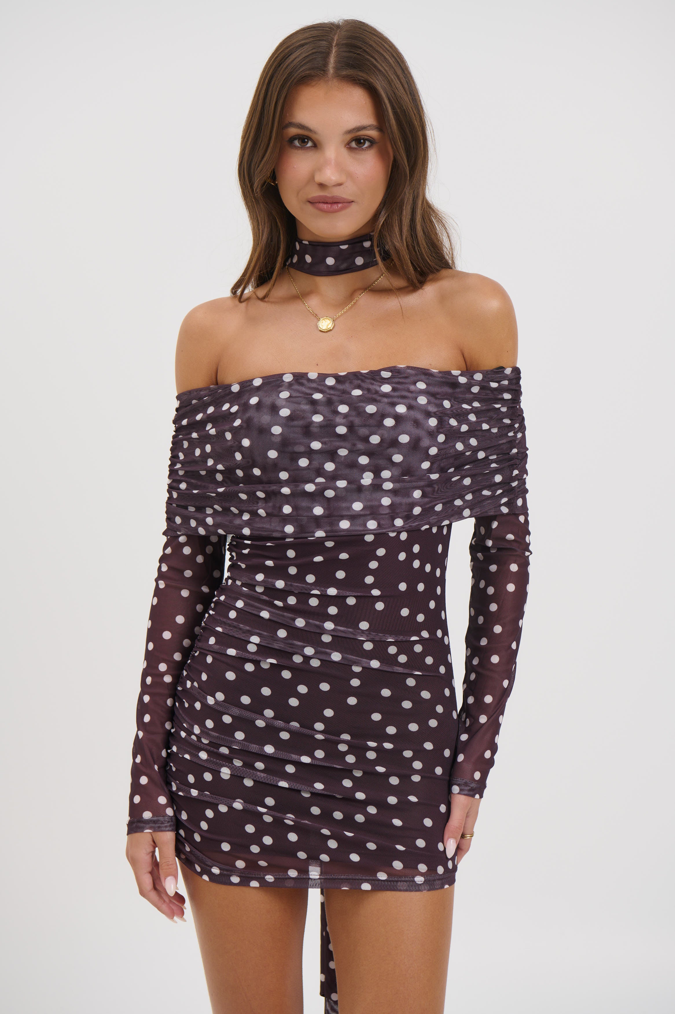 Nicolina Mini Dress Coffee
