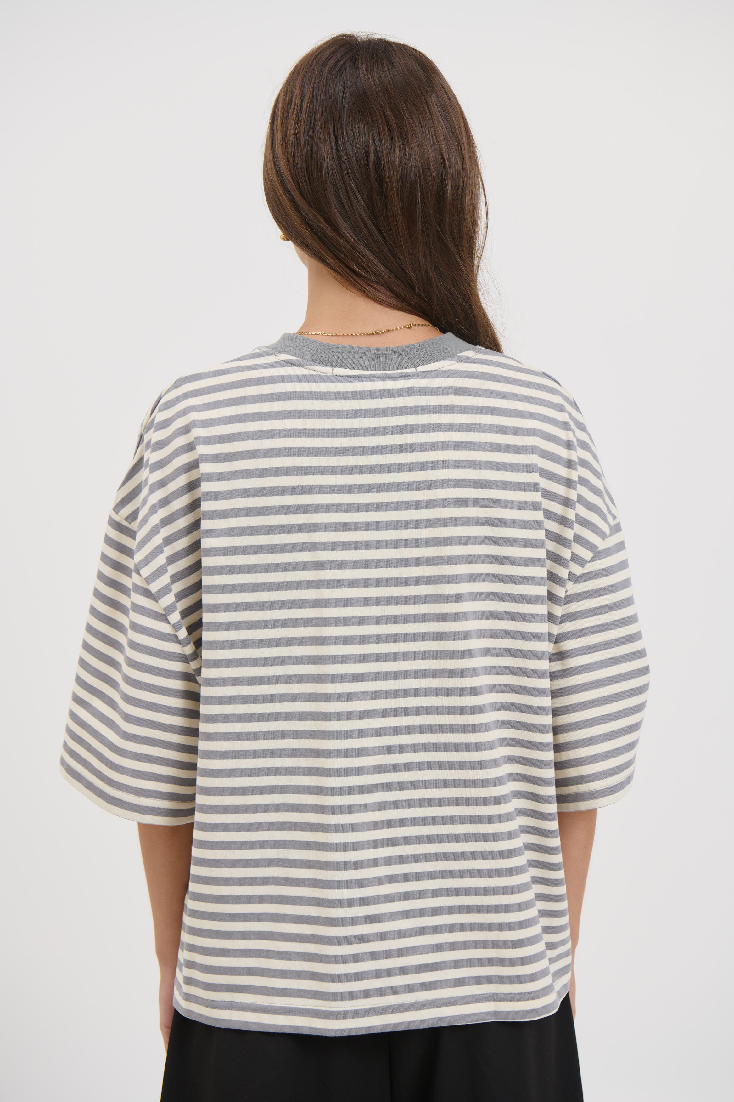Bloom Short Sleeve Ash Stripe