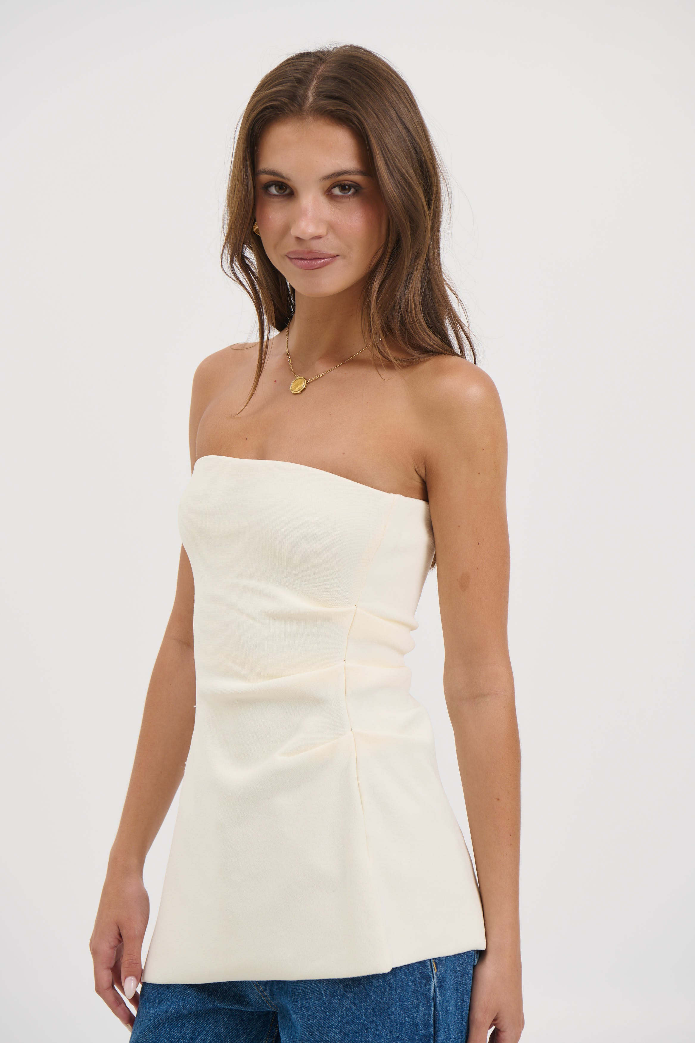 Melinda Strapless Top Cream
