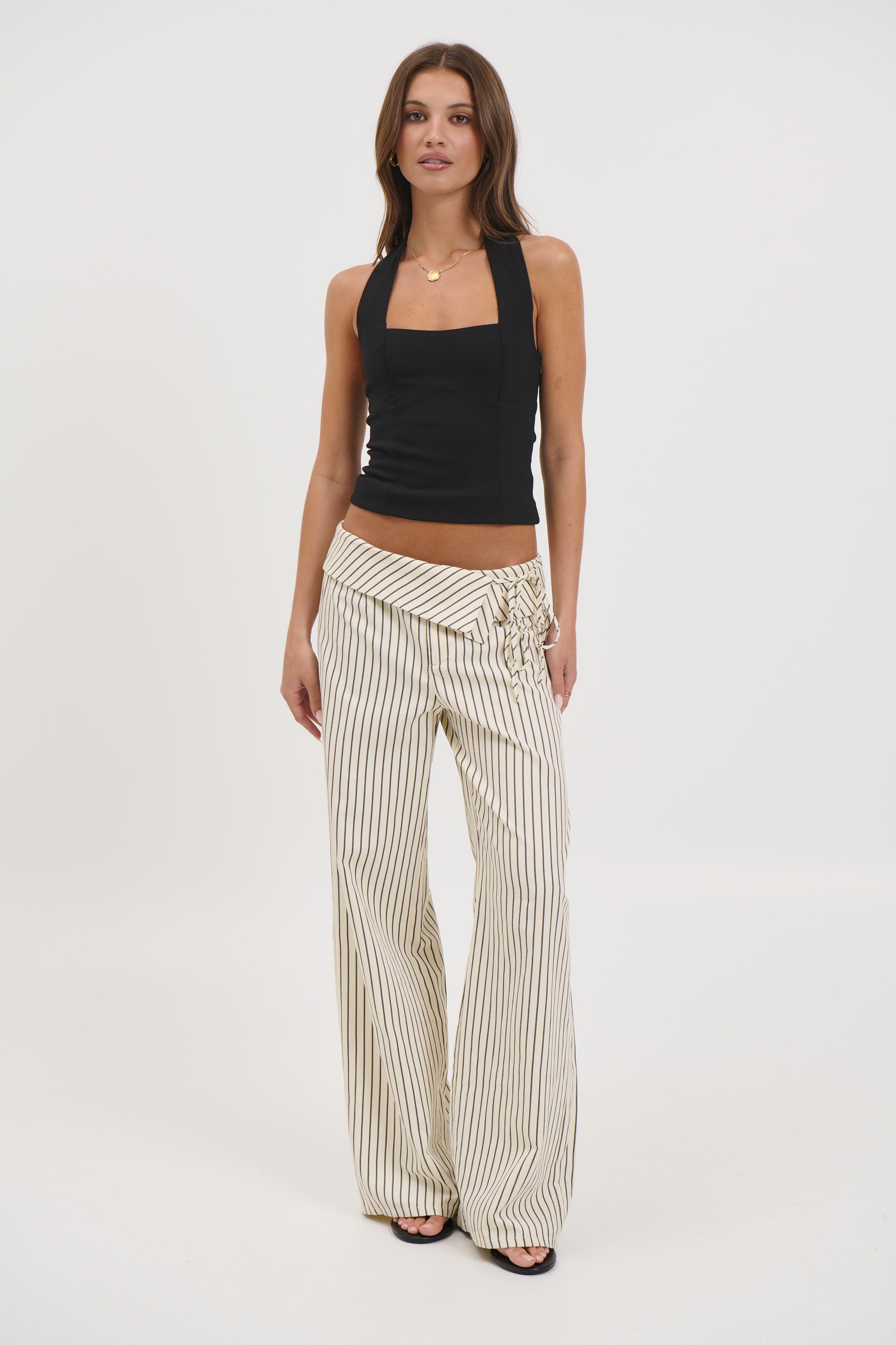 Gemma Pant Beige Stripe