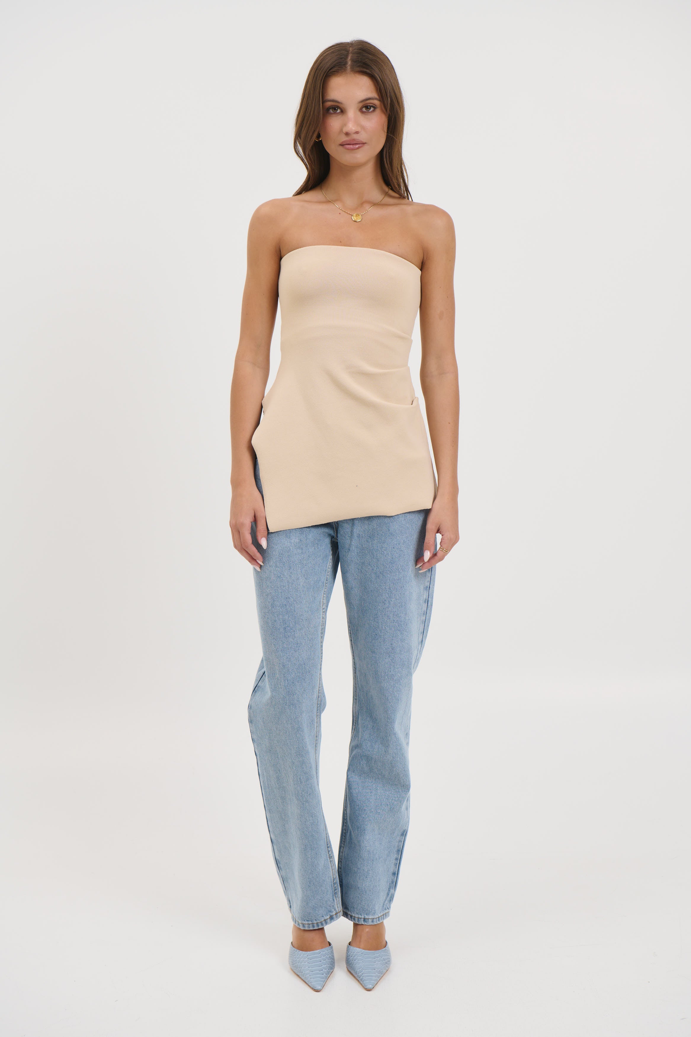 Melinda Strapless Top Sand