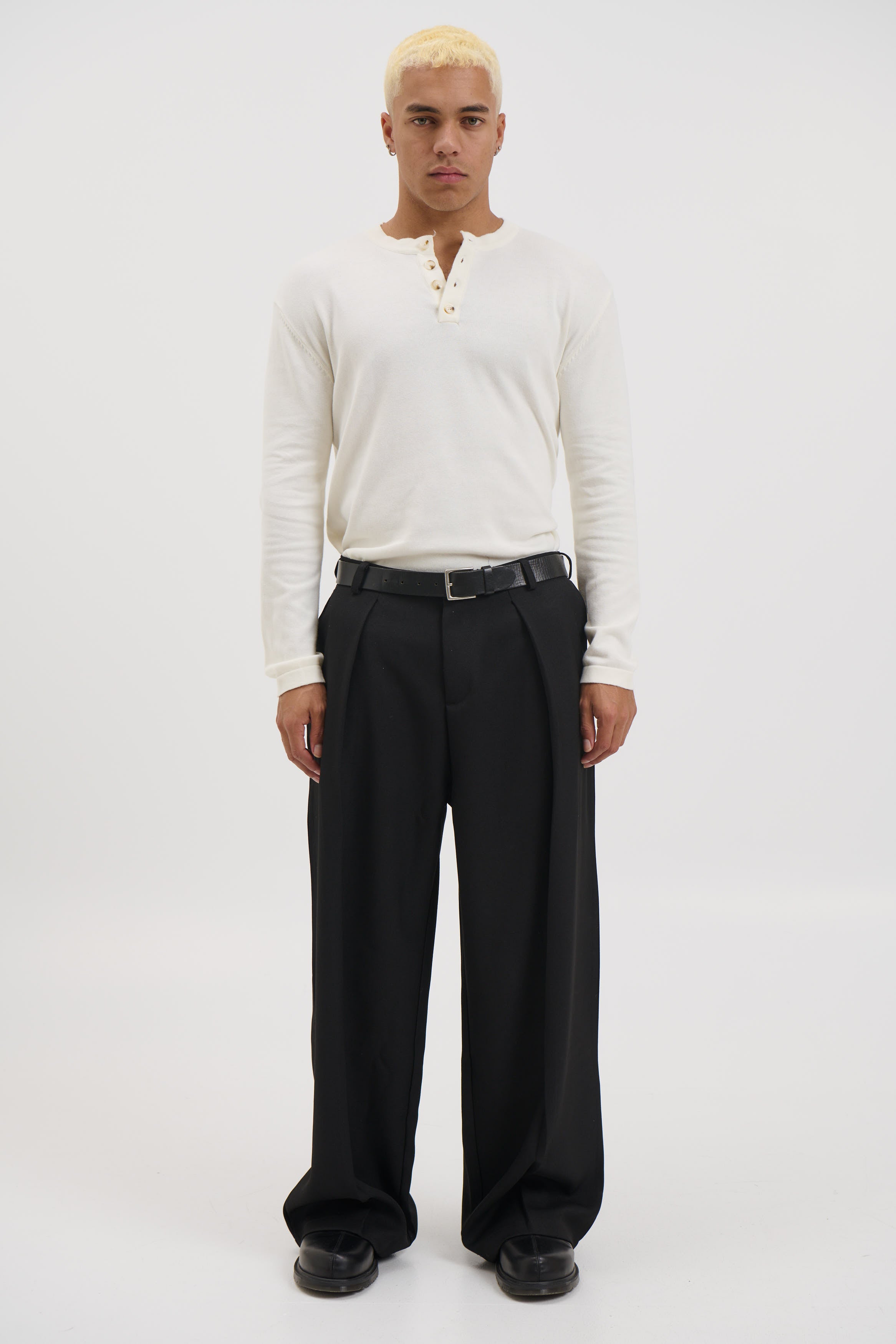 Jackson Fitted Henley White