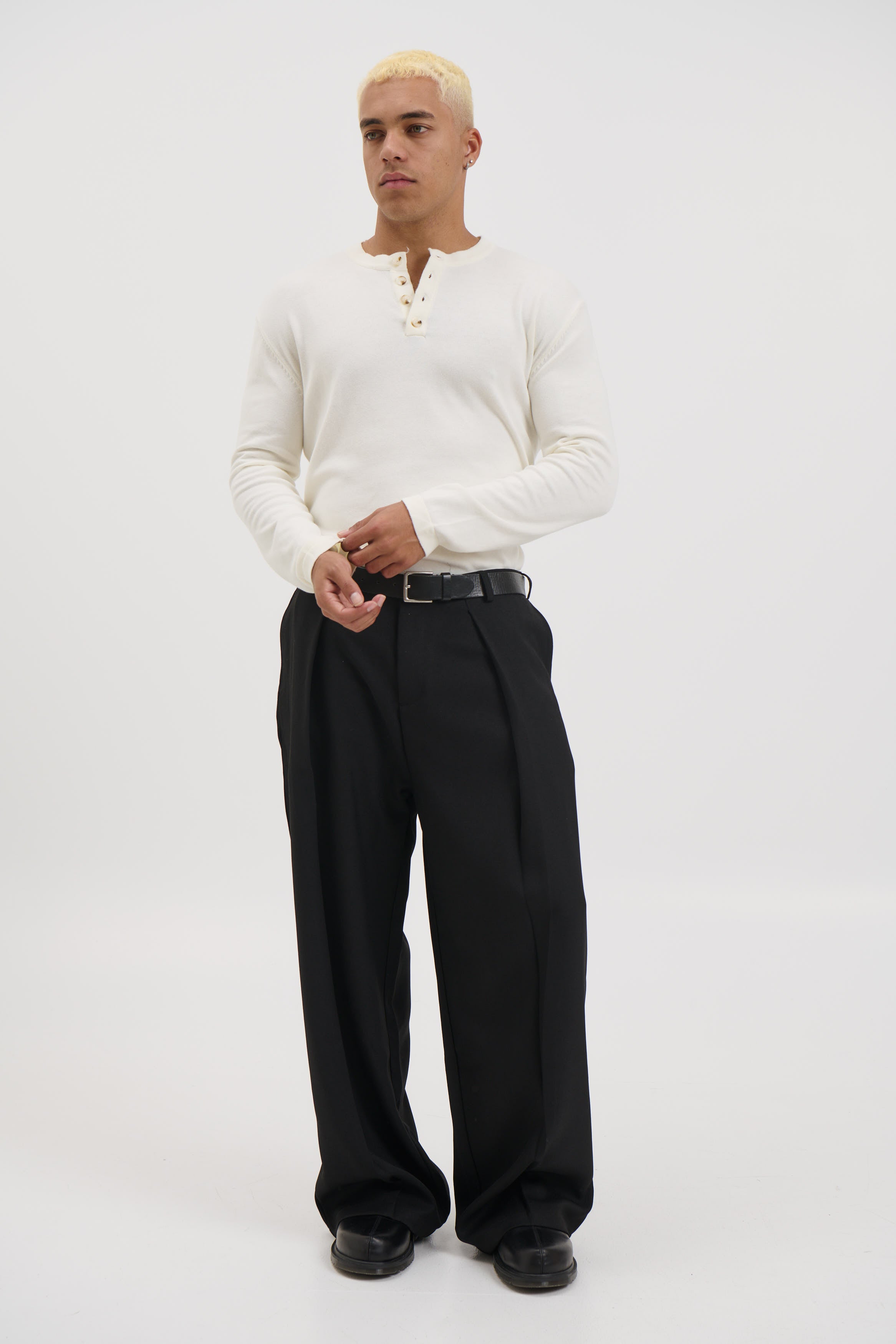 Jackson Fitted Henley White