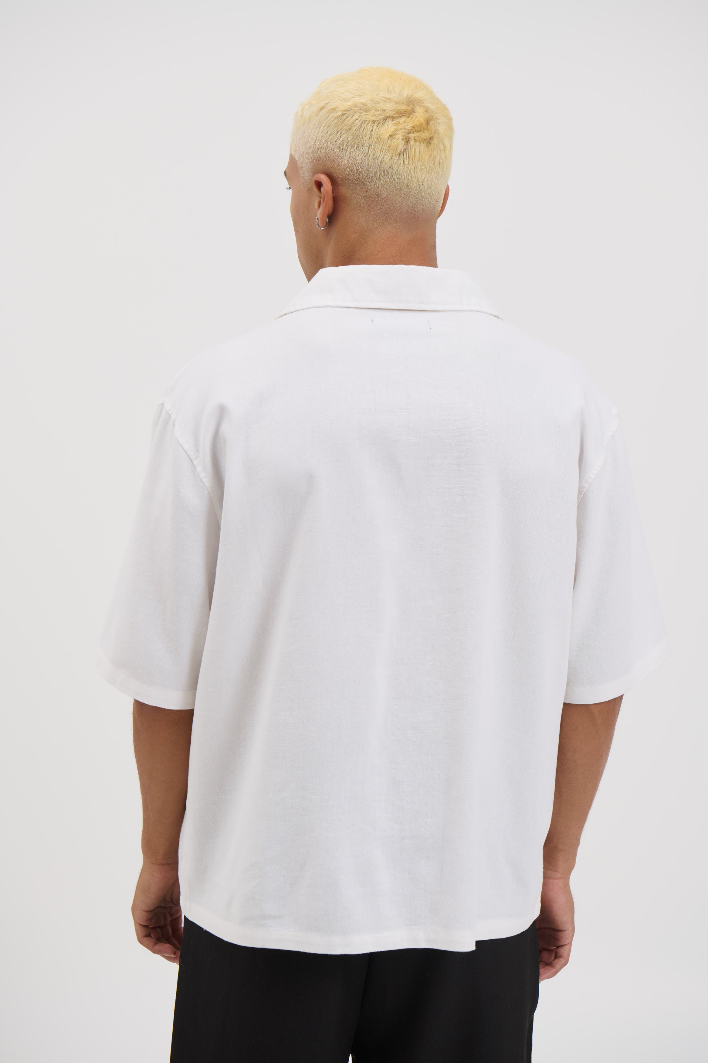 Raf Cropped Shirt Linen White