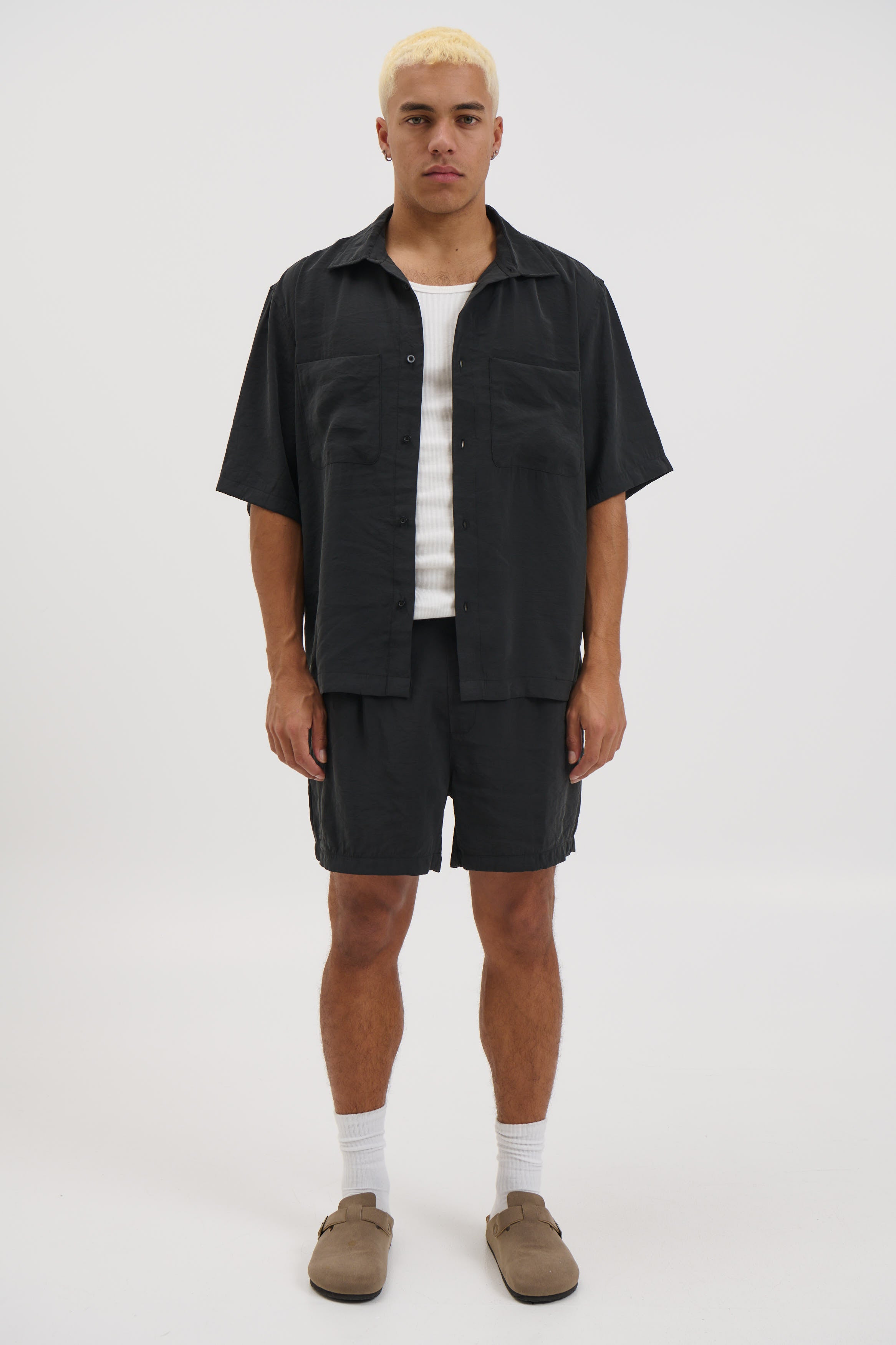 Simon Drape Shirt Black