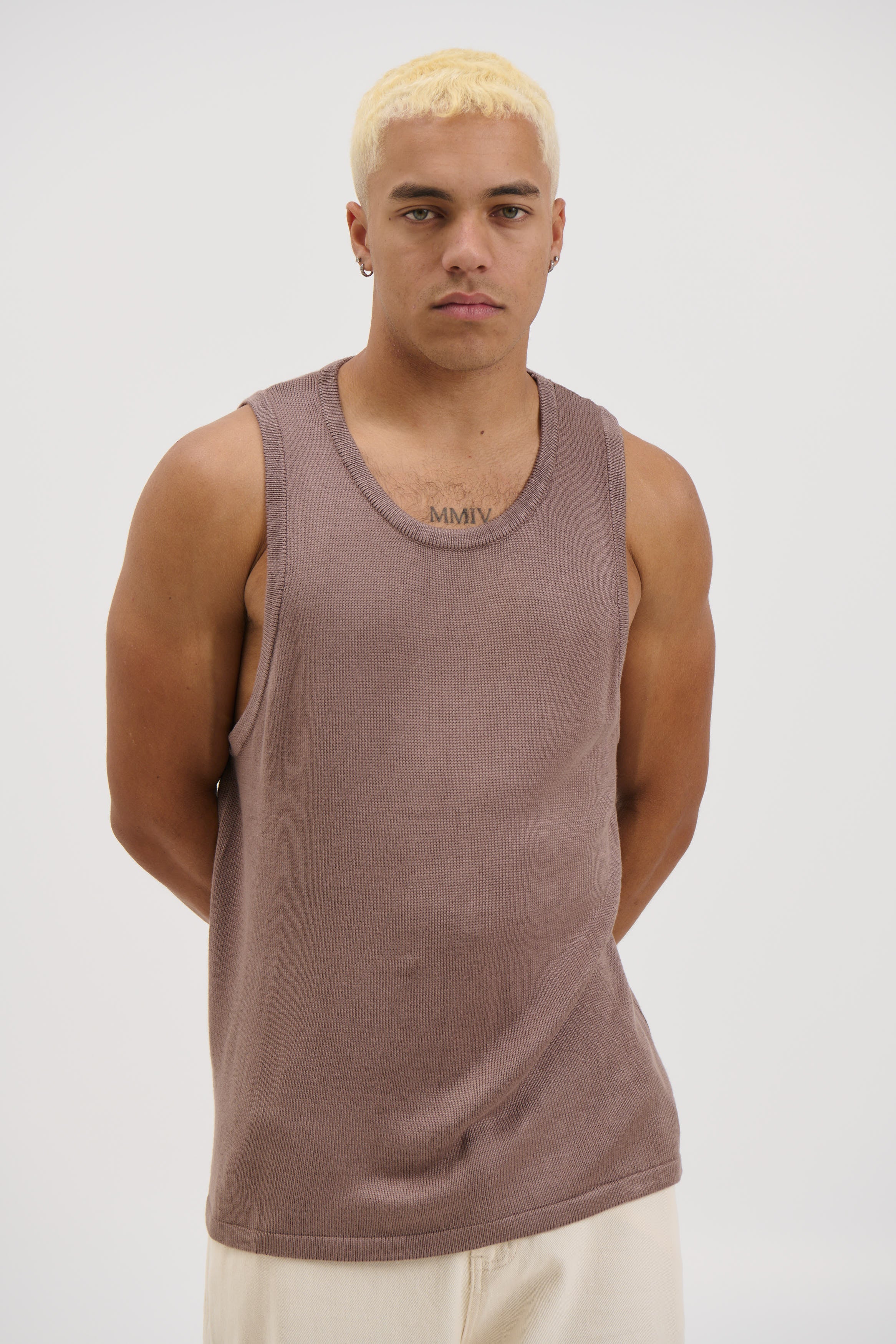 Deran Knitted Tank Choc