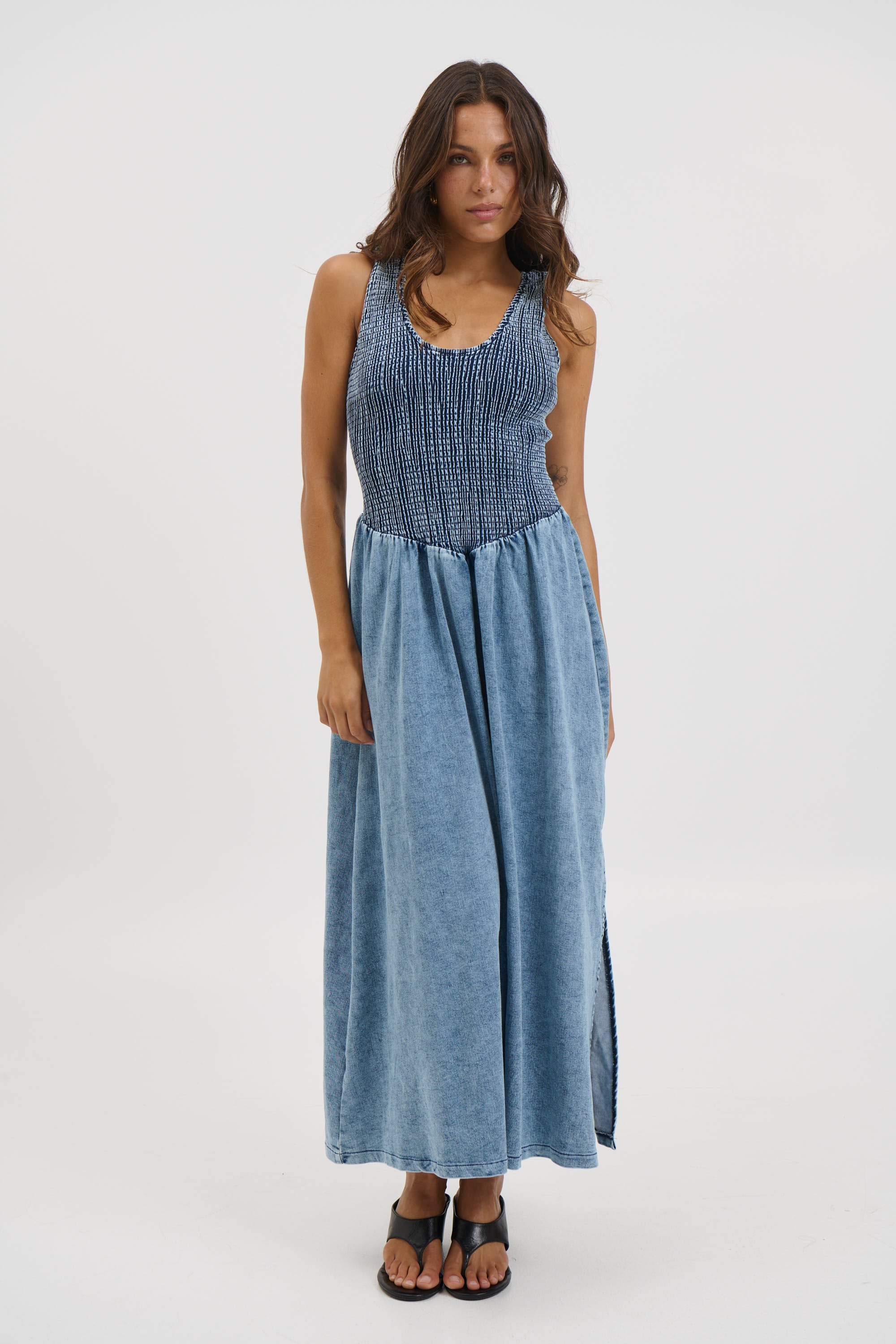 Hattie Maxi Dress Denim Blue