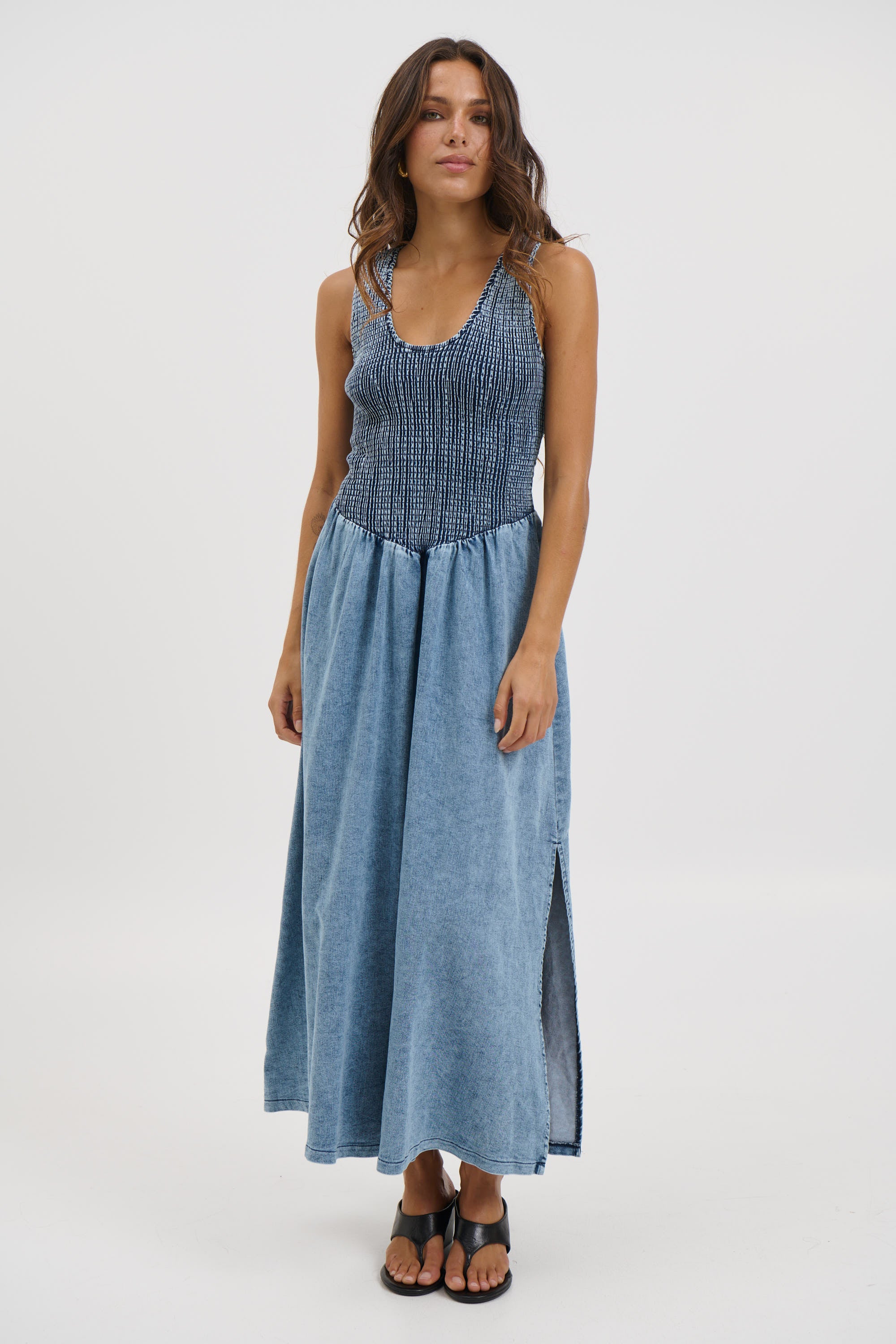Hattie Maxi Dress Denim Blue