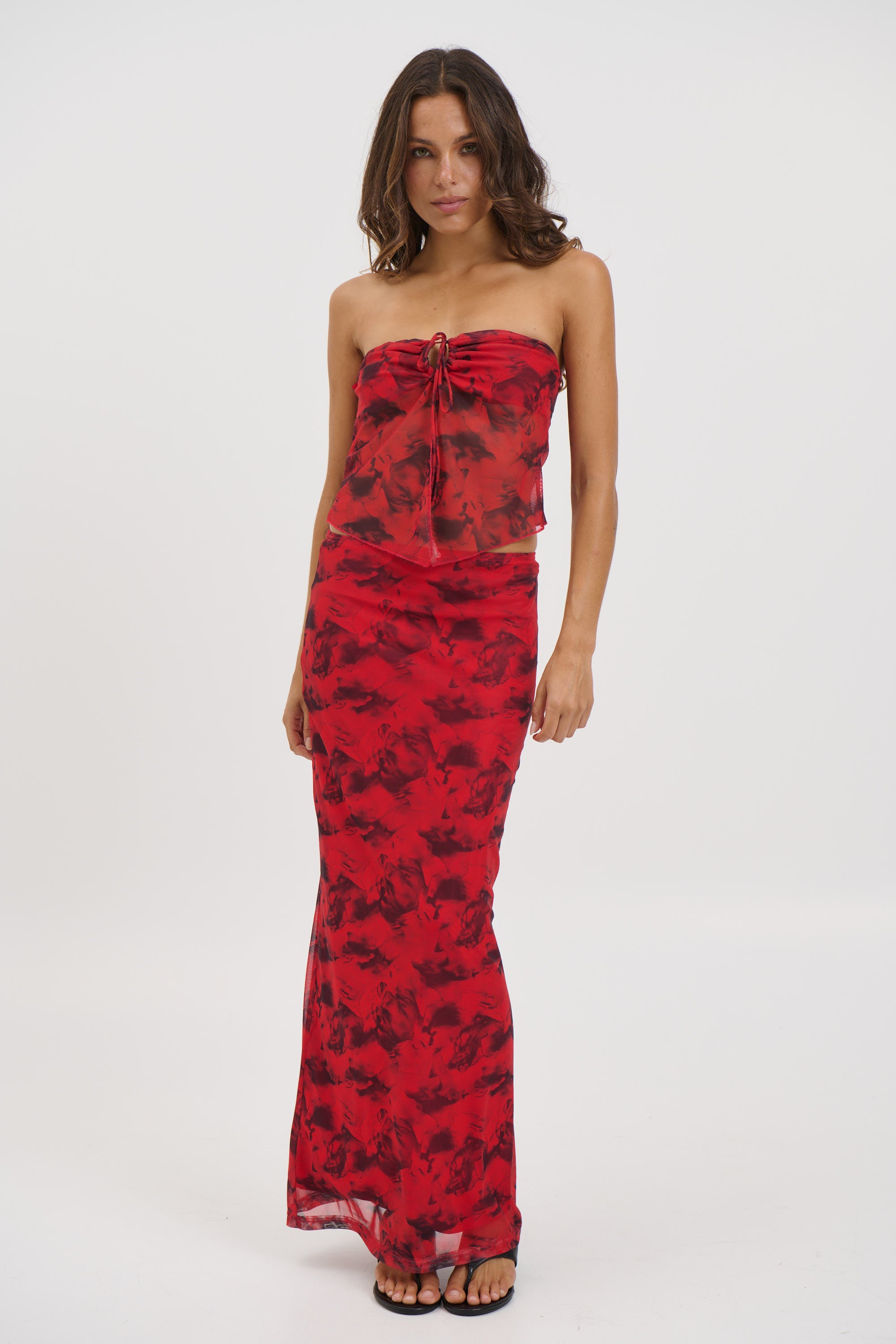 Lani Strapless Top Red