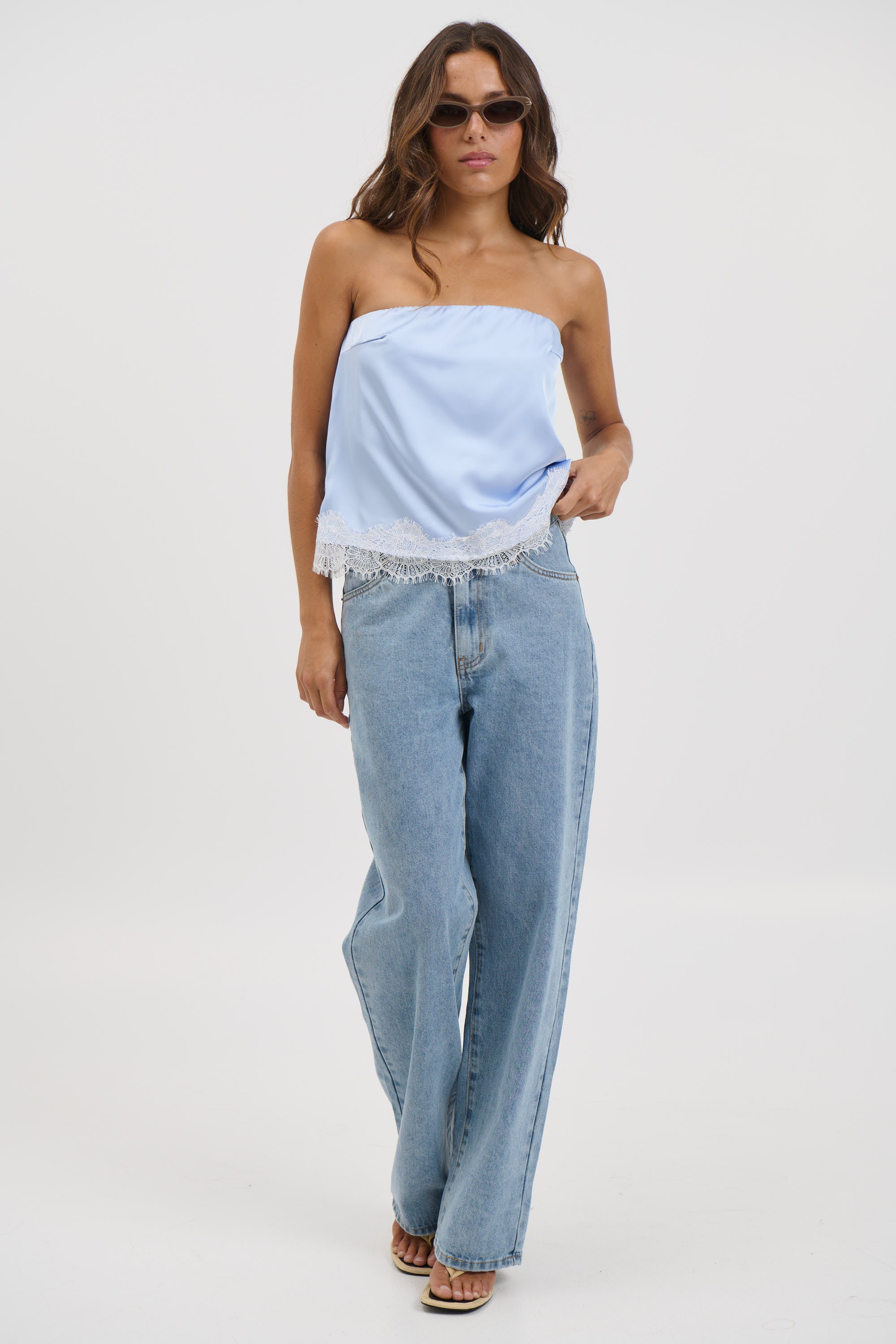 Stassie Strapless Top Sky