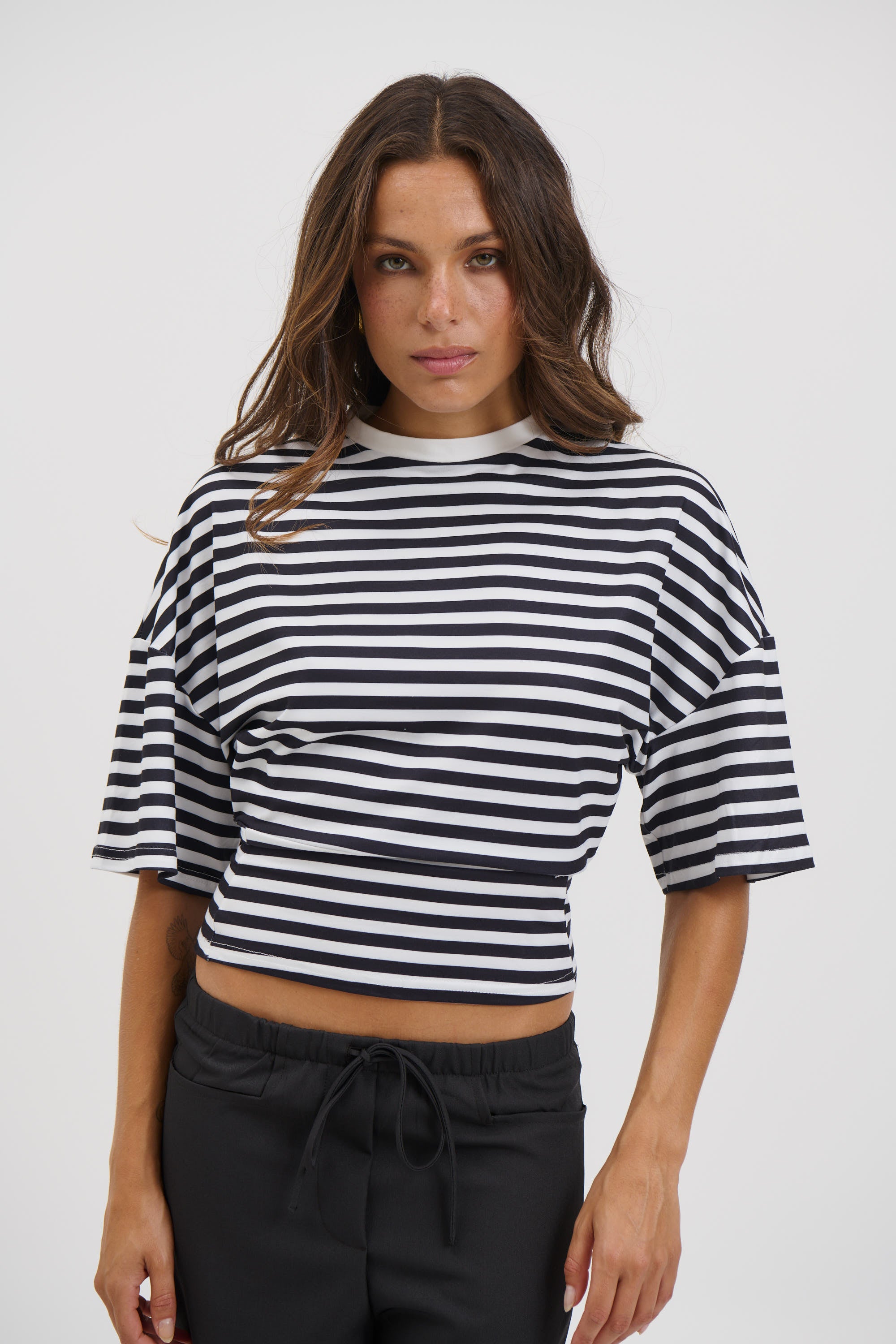 Dolly Striped Tee Black/White