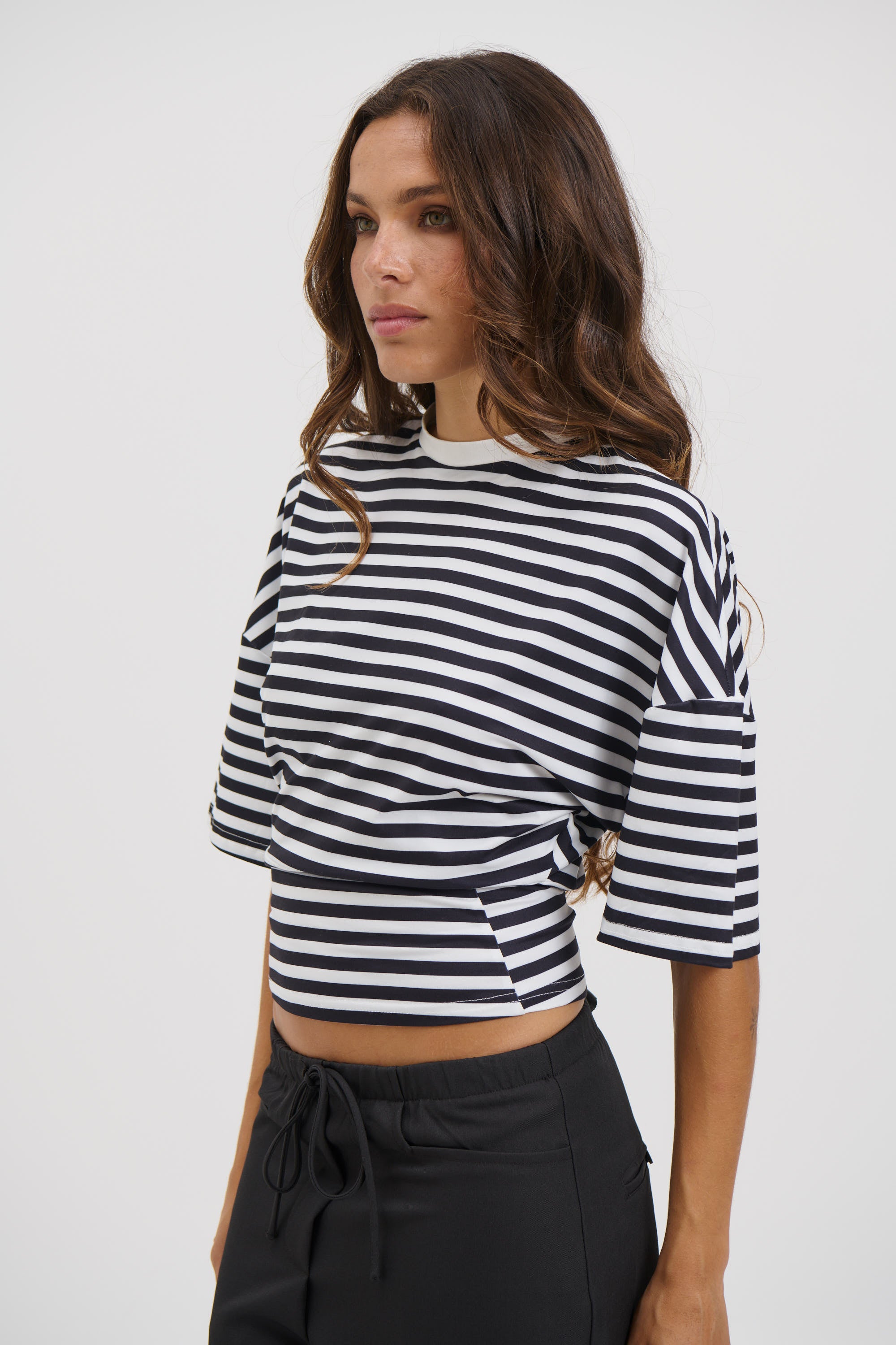 Dolly Striped Tee Black/White