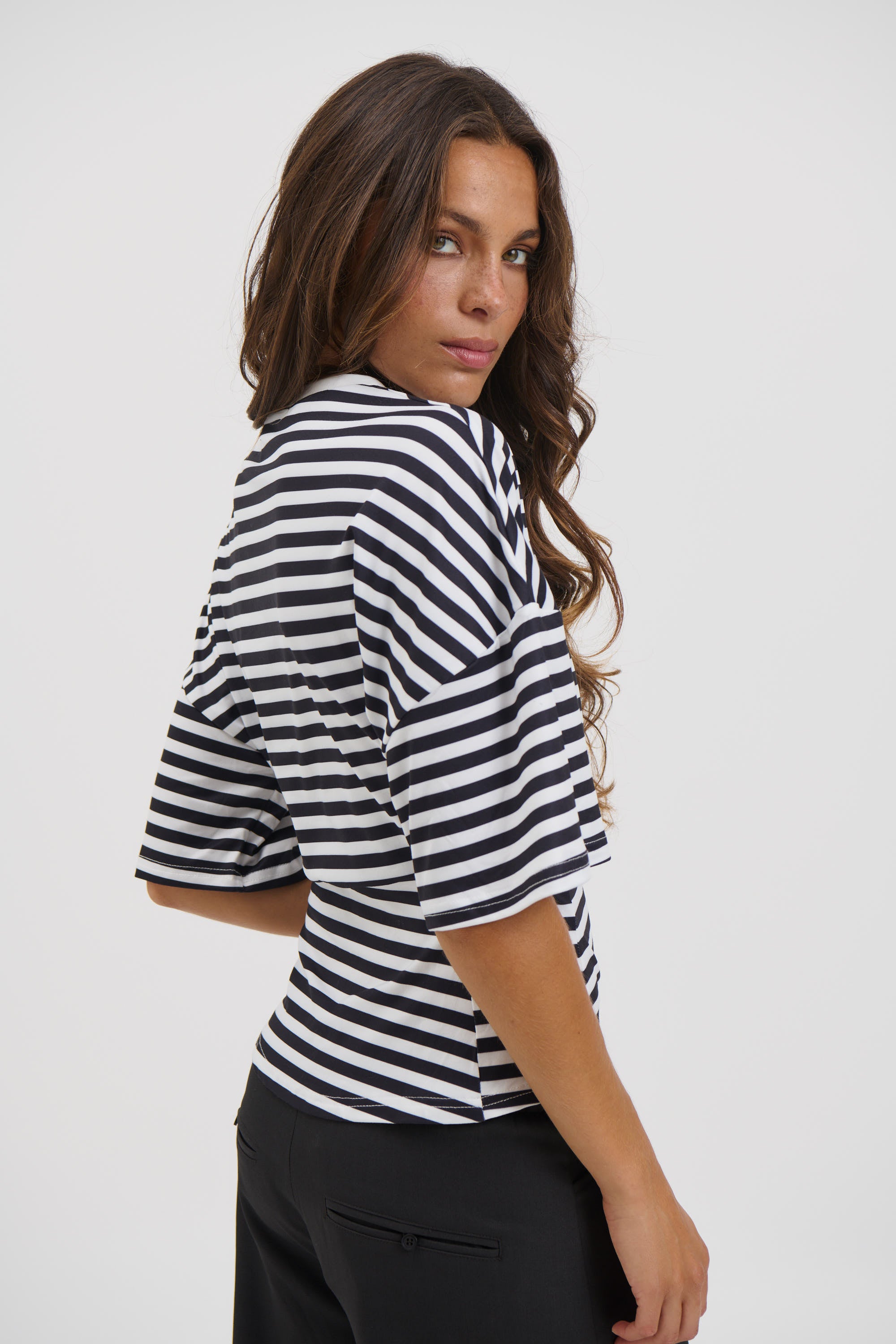 Dolly Striped Tee Black/White