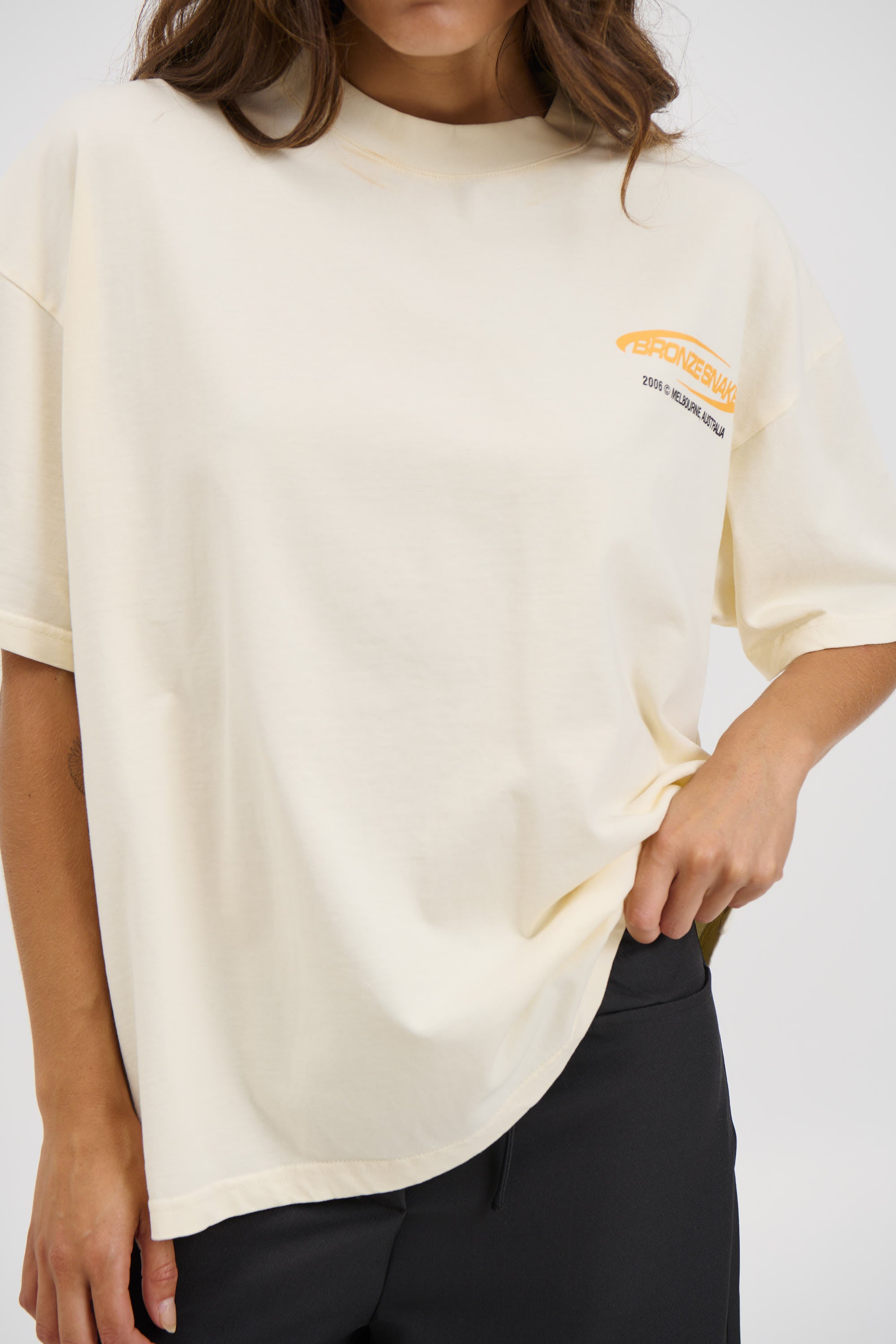 Unisex Bronze Snake Classic Tee Ivory