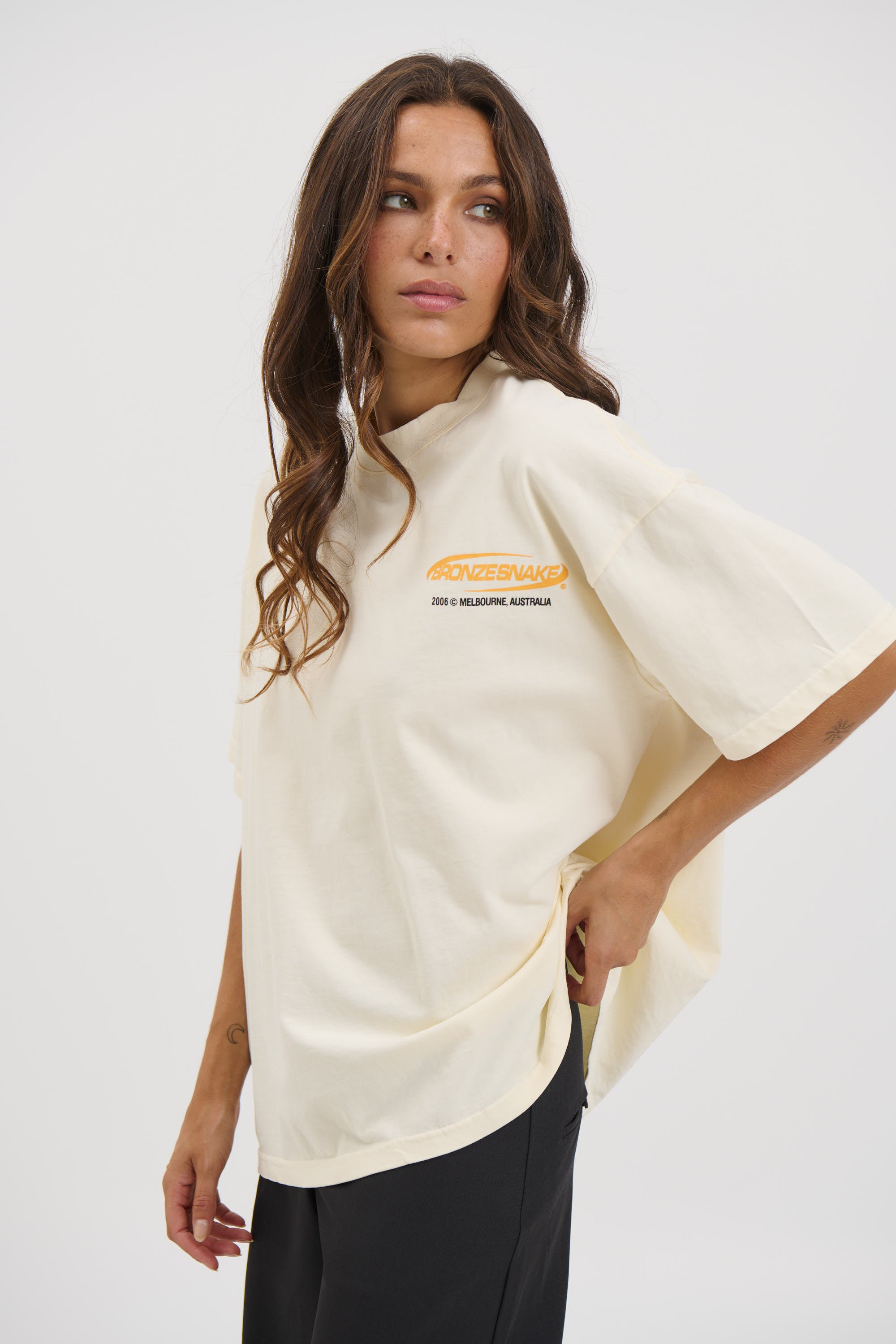 Unisex Bronze Snake Classic Tee Ivory